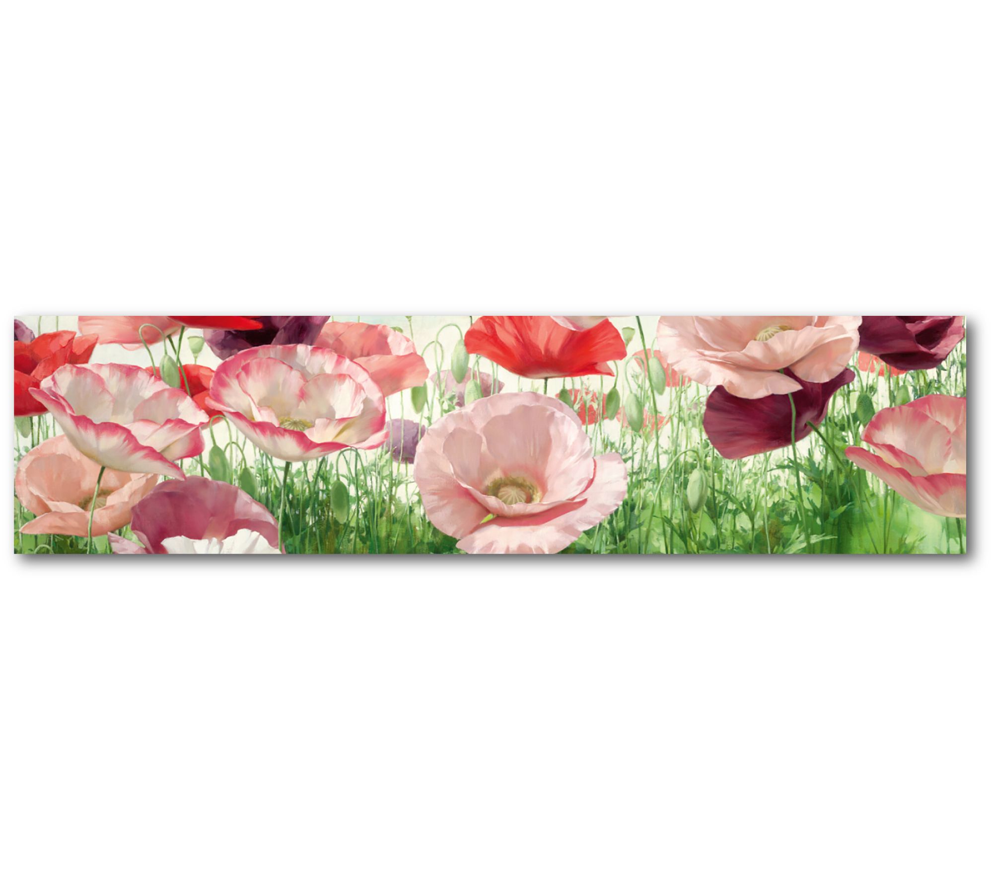 Courtside Market Red & Pink Poppies 6" x 24" Wooden Panel