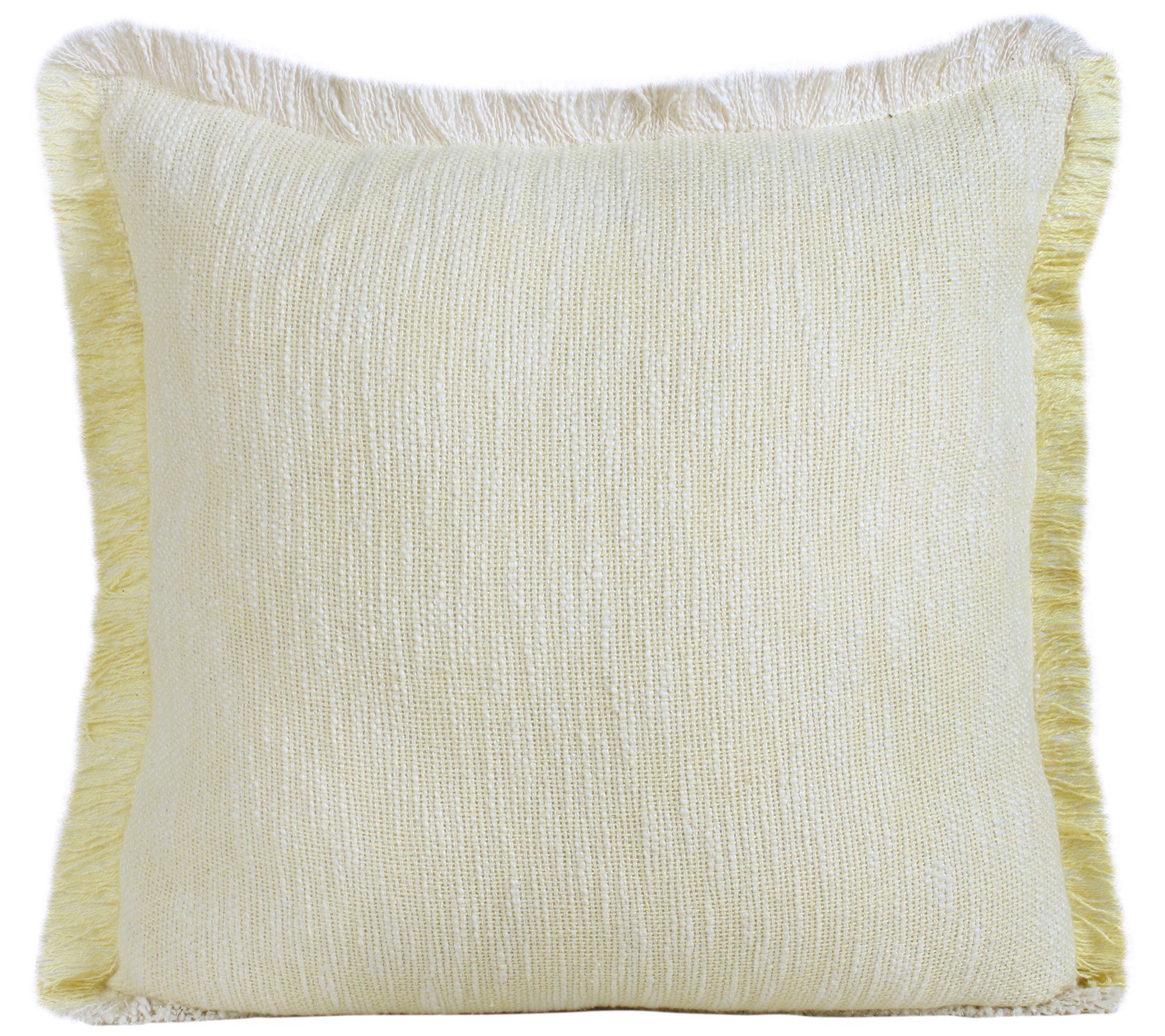 Ox Bay Two-Tone Cotton Throw Pillow with Fringe