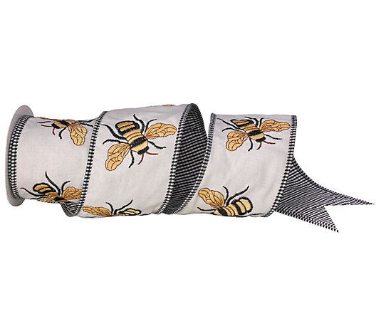 Embroidered Bee Ribbon by Valerie 4 x 5 Yards 