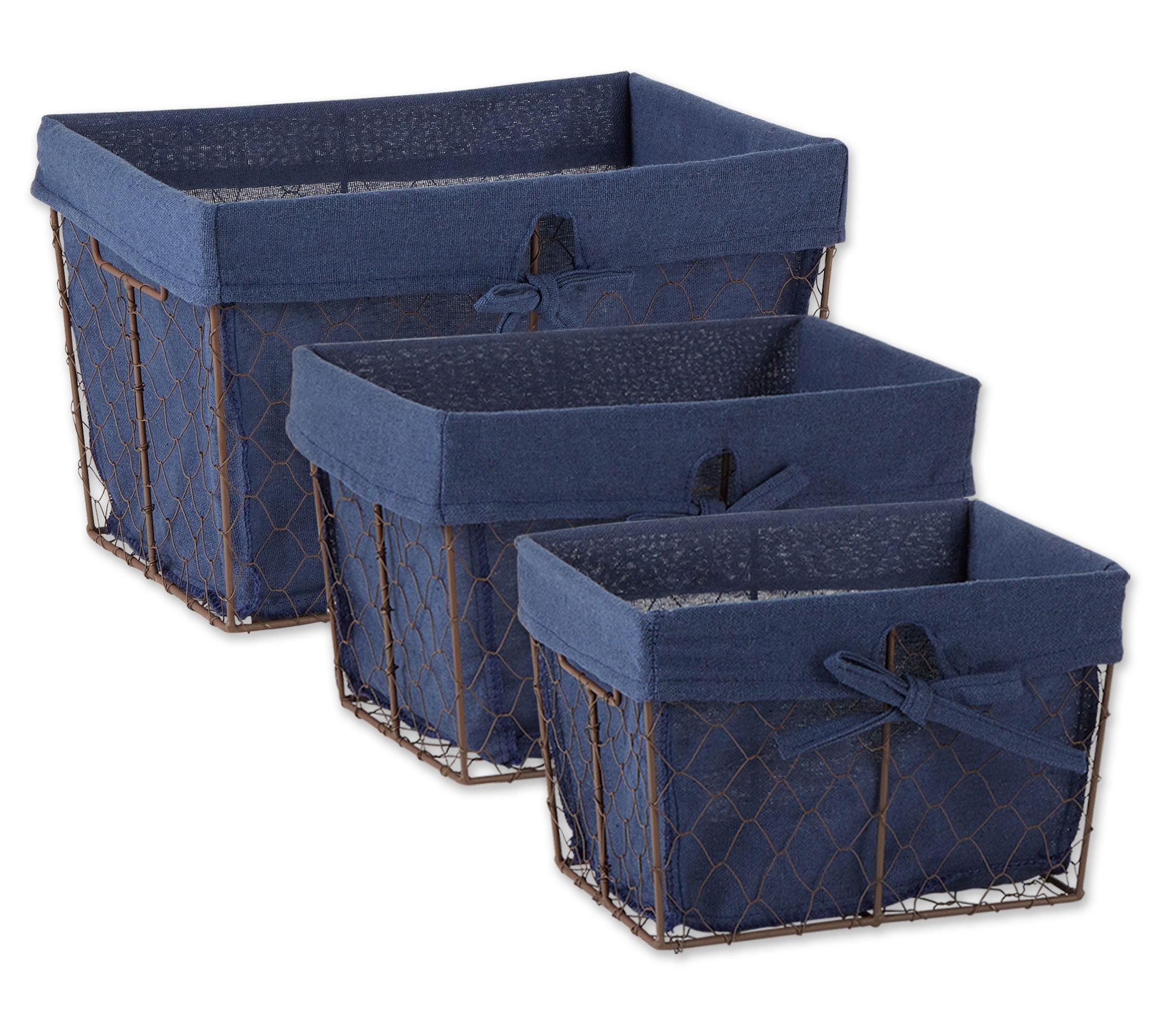 Design Imports S/3 Rustic Chicken Wire Basketsw/Liners