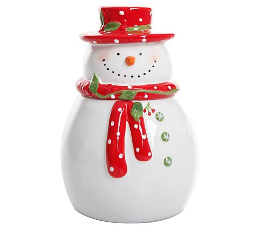 Gibson Home Jolly Plenitude 7-1/2" Snowman Cookie Jar