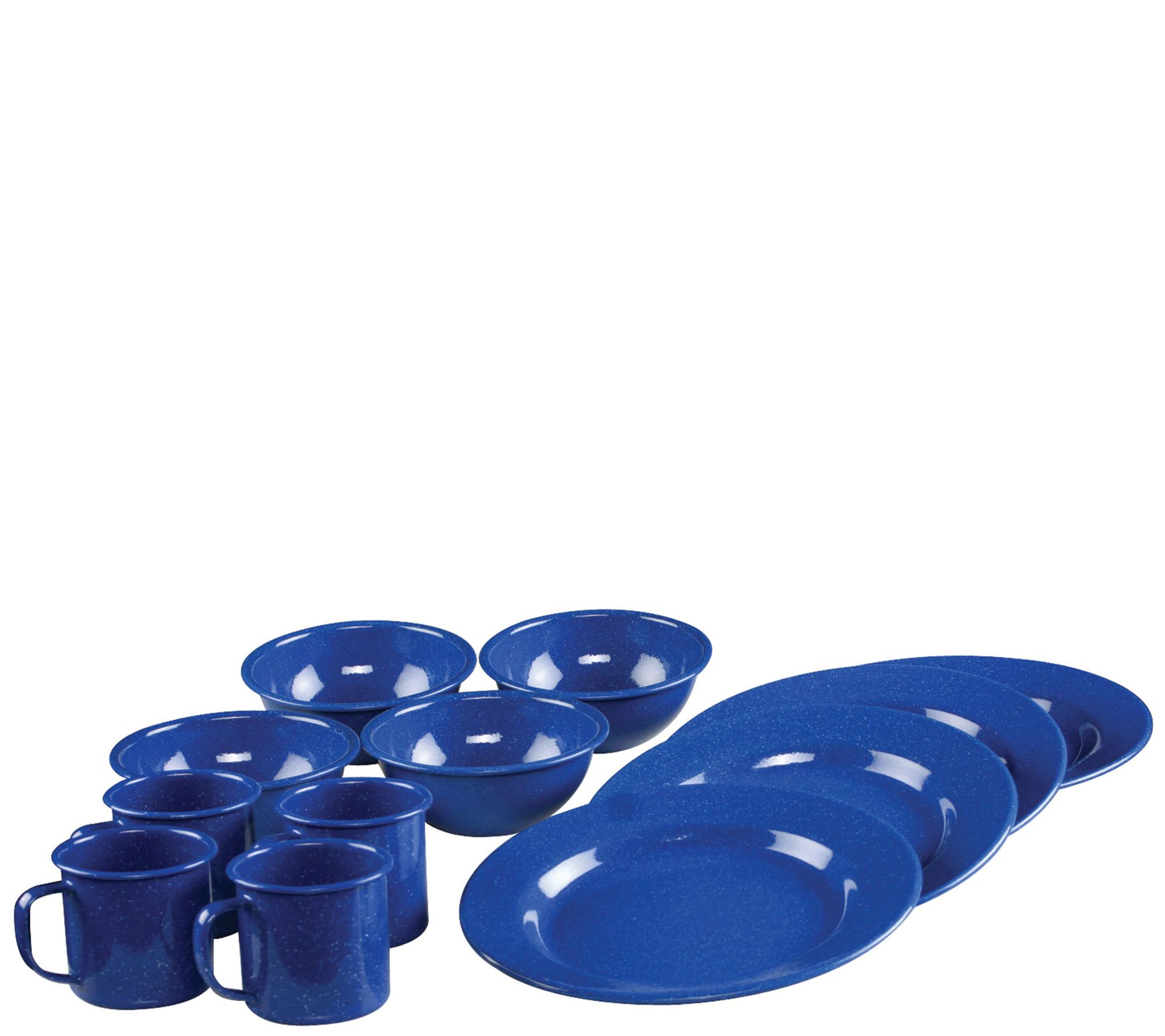 coleman 12 piece enamel dinnerware set