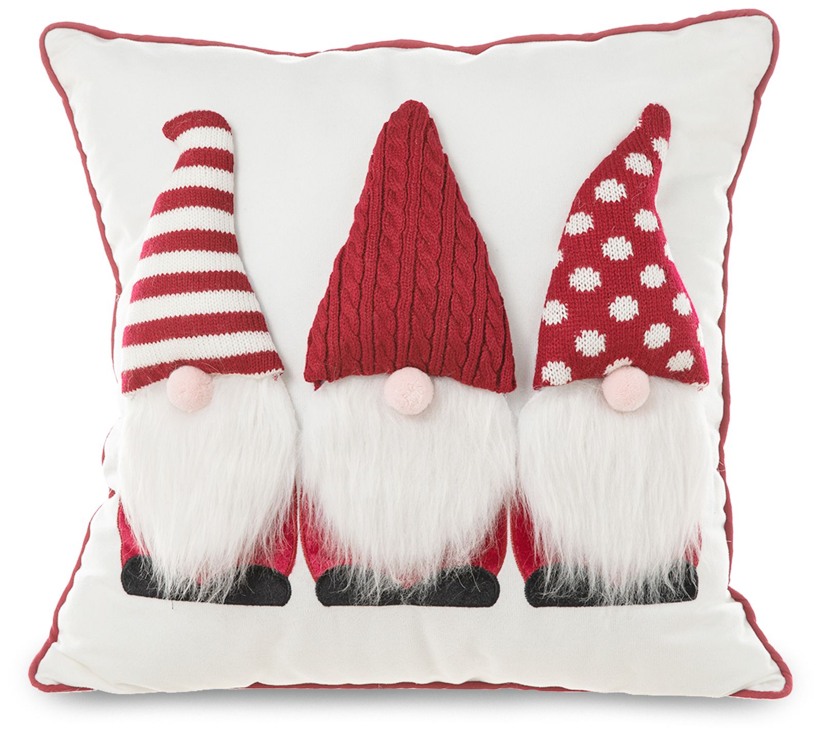 Glitzhome 18" 3D Heavy Knitted Gnome Pillow