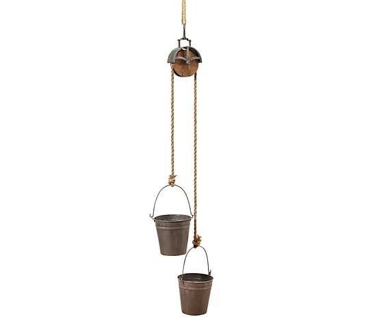 Hanging Metal Planter with Rope Pully Mechanismby Gerson