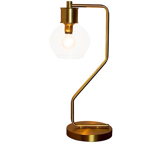River of Goods Brushed Gold and Glass 1-Light Table Lamp