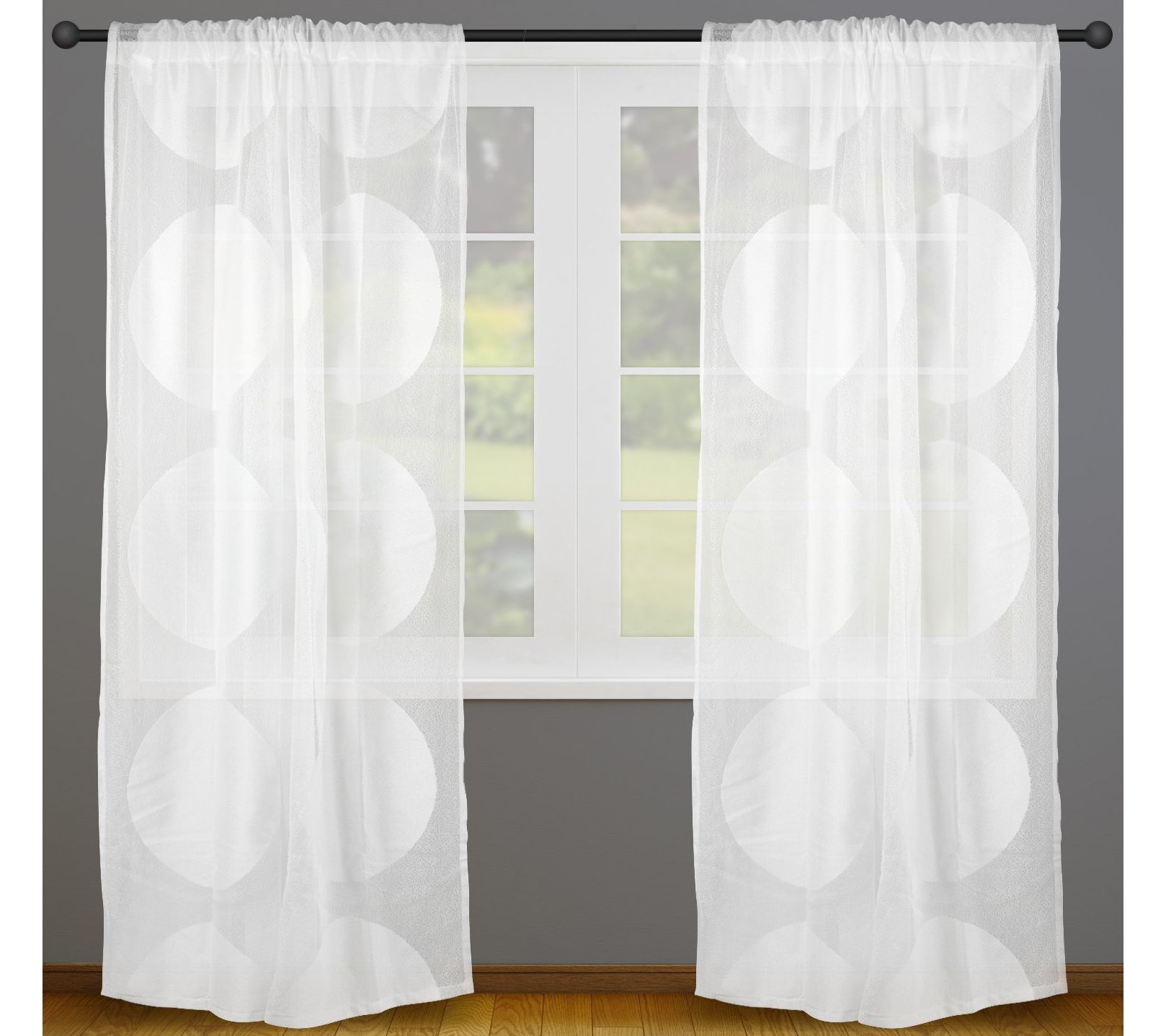 Design Imports Lace Circle 52" x 84" Window Curtains