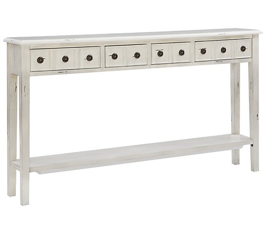 Wilsher 4 Drawer Console Table, Powell Scroll Console Table