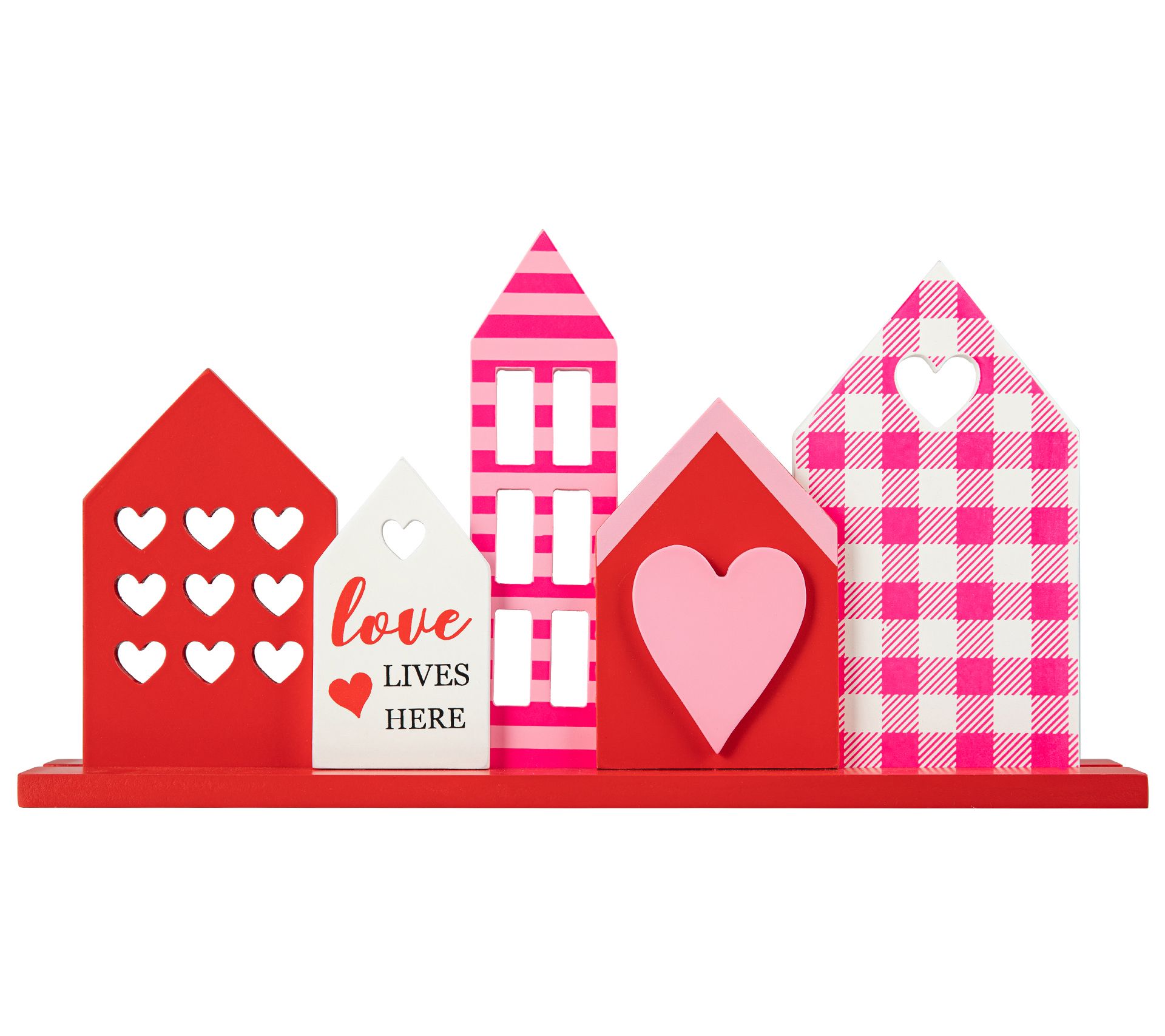 Glitzhome 16 Valentine's Sweet House Wooden Ta ble Decor 