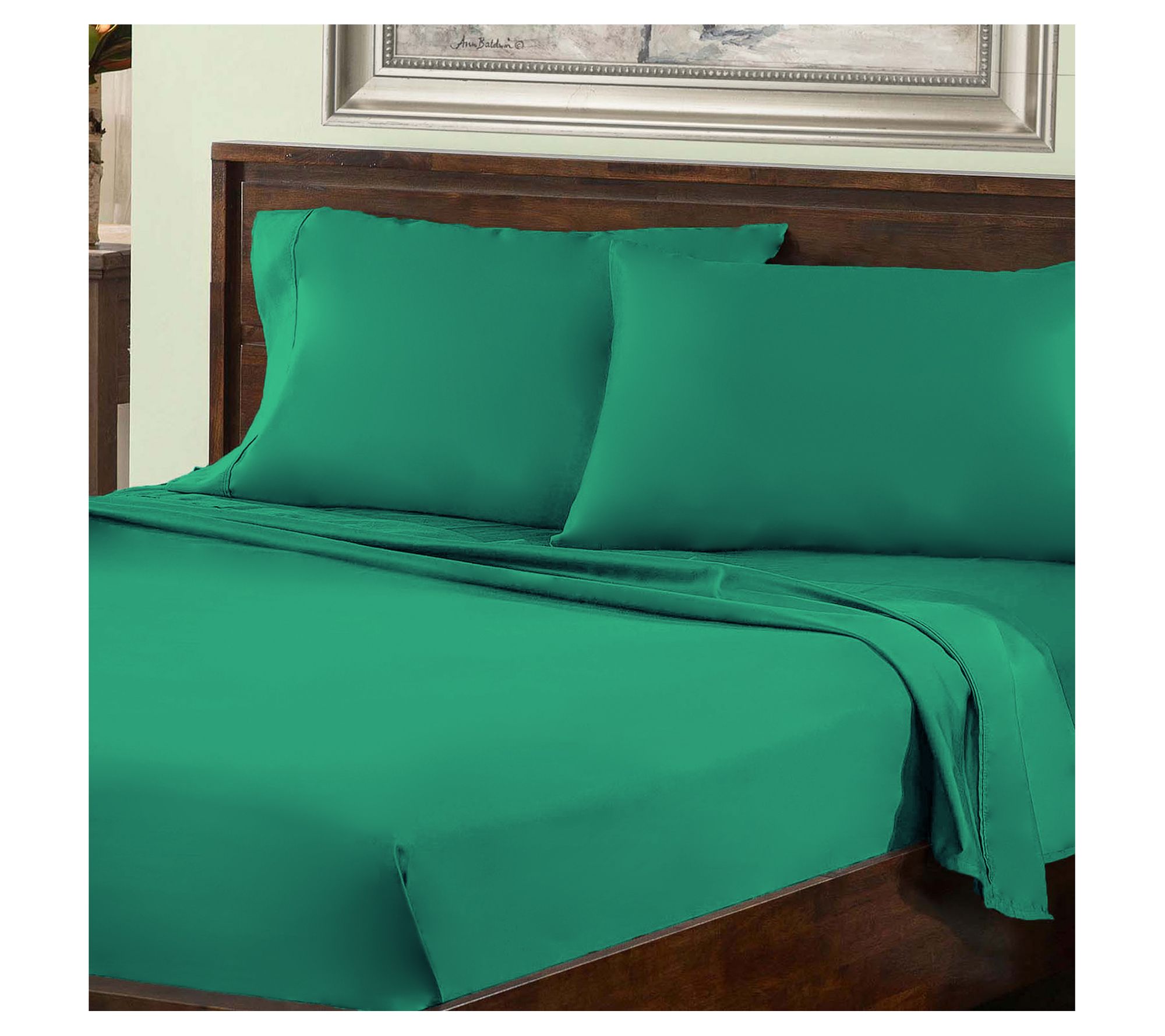 Superior Solid Cotton Blend 800TC Deep Pocket Sheet Set, Quee