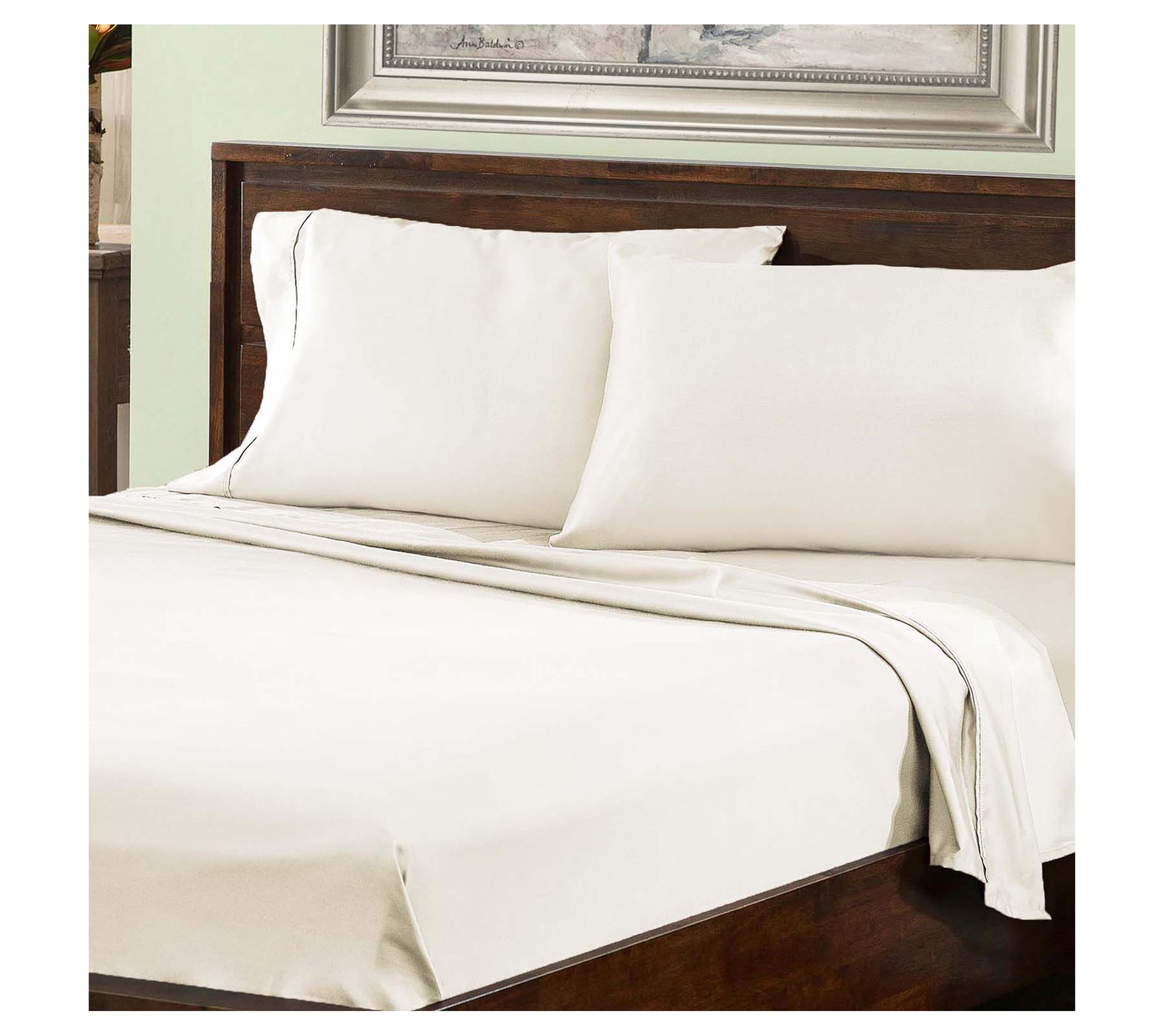 Superior Solid Cotton Blend 800TC Deep Pocket Sheet Set, Quee
