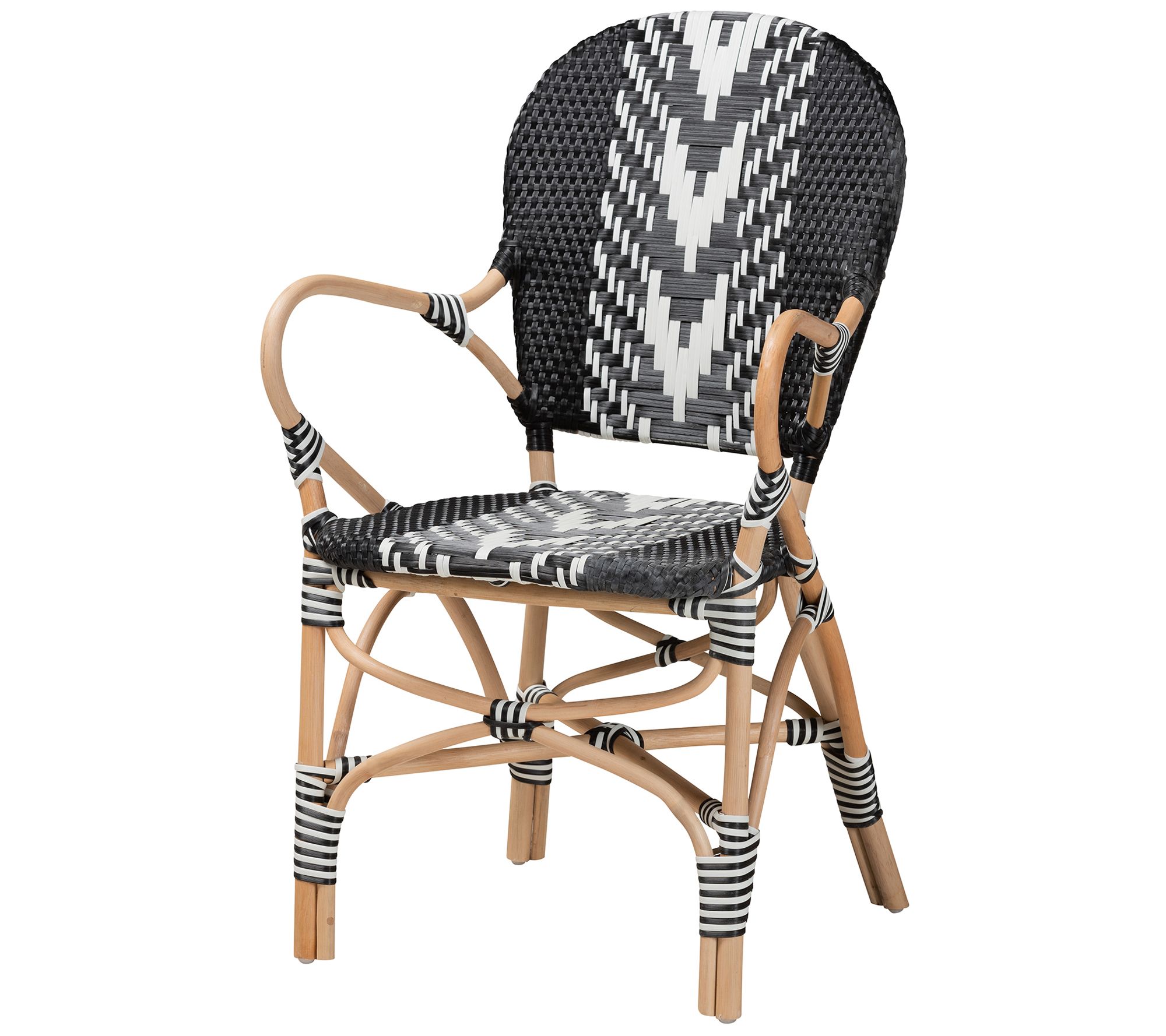 Baxton Studio W allis Natural R attan Indoor Di ning Chair