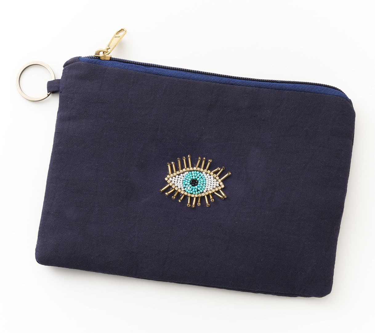 Matr Boomie Evil Eye Blue Zippered Pouch Cosmet ic Bag - QVC.com