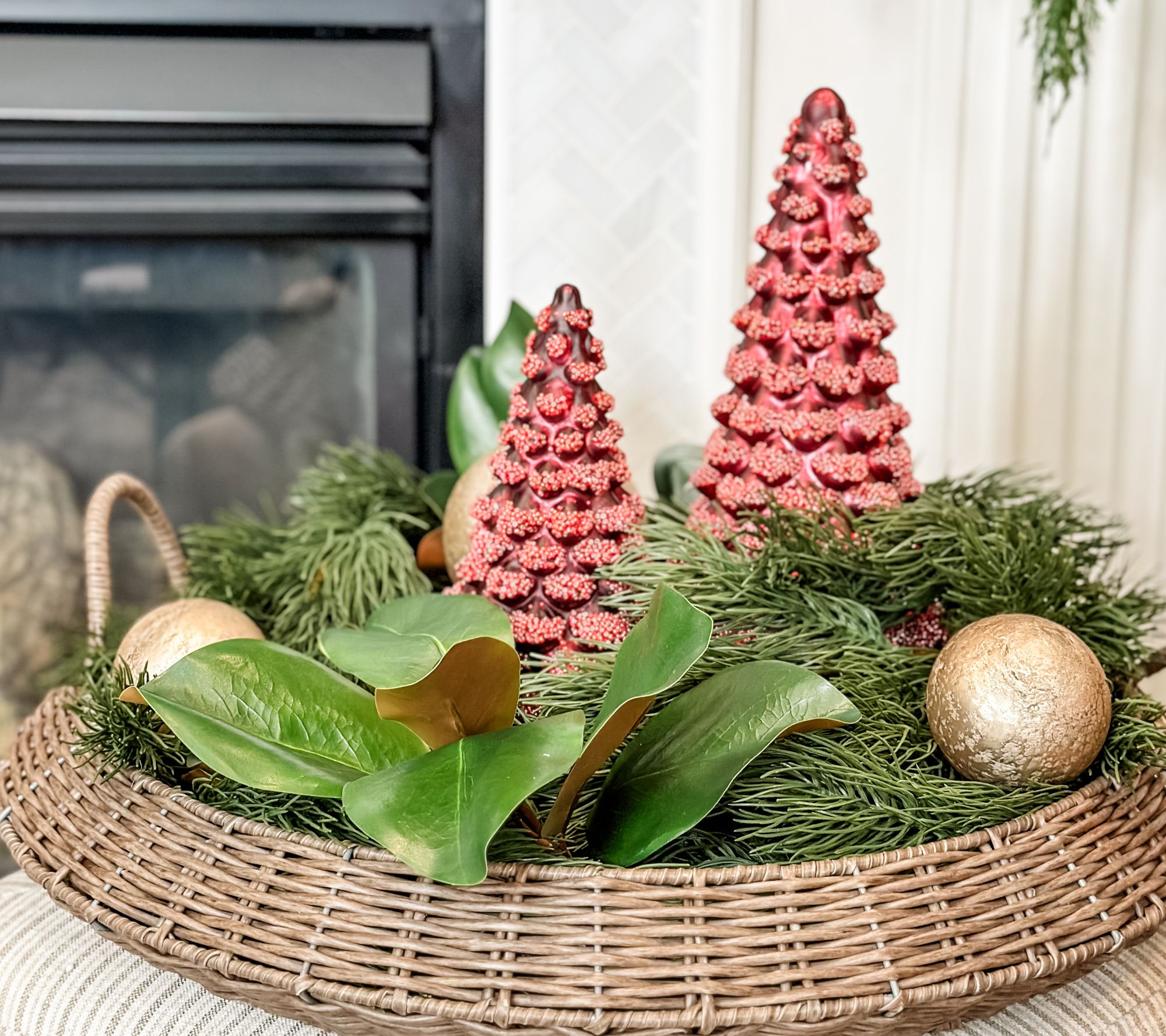 Simply Stunning Oversized Round Woven Basket Tray by Janine Graff - QVC.com