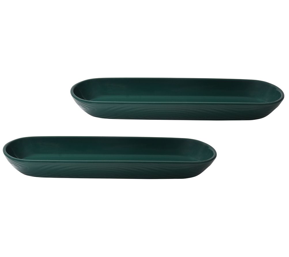 Temp-tations Woodland Set of (2) 14" Elongated Trays