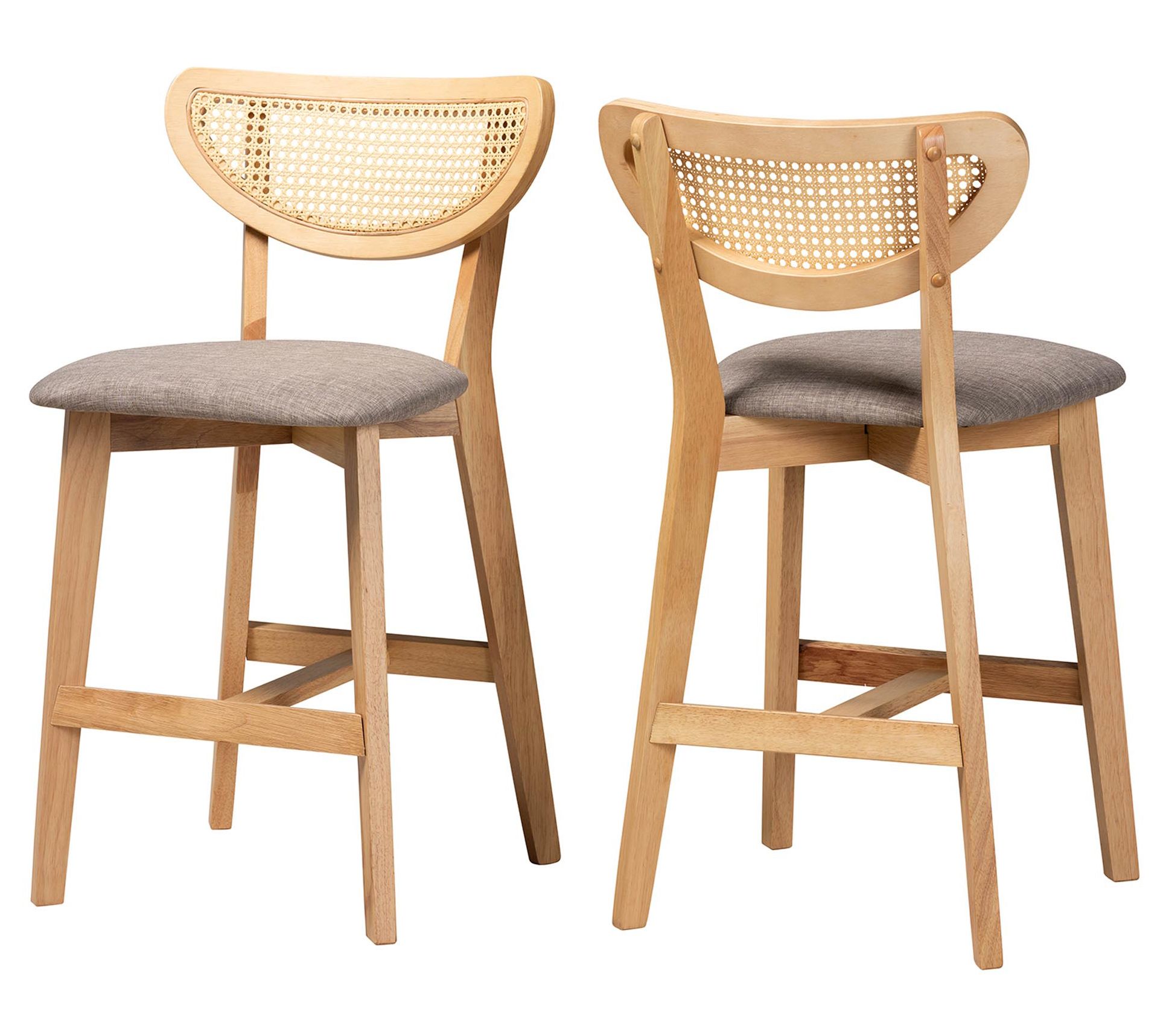 Baxton Studio Dannell Fabric 2-Piece Counter Stool Set
