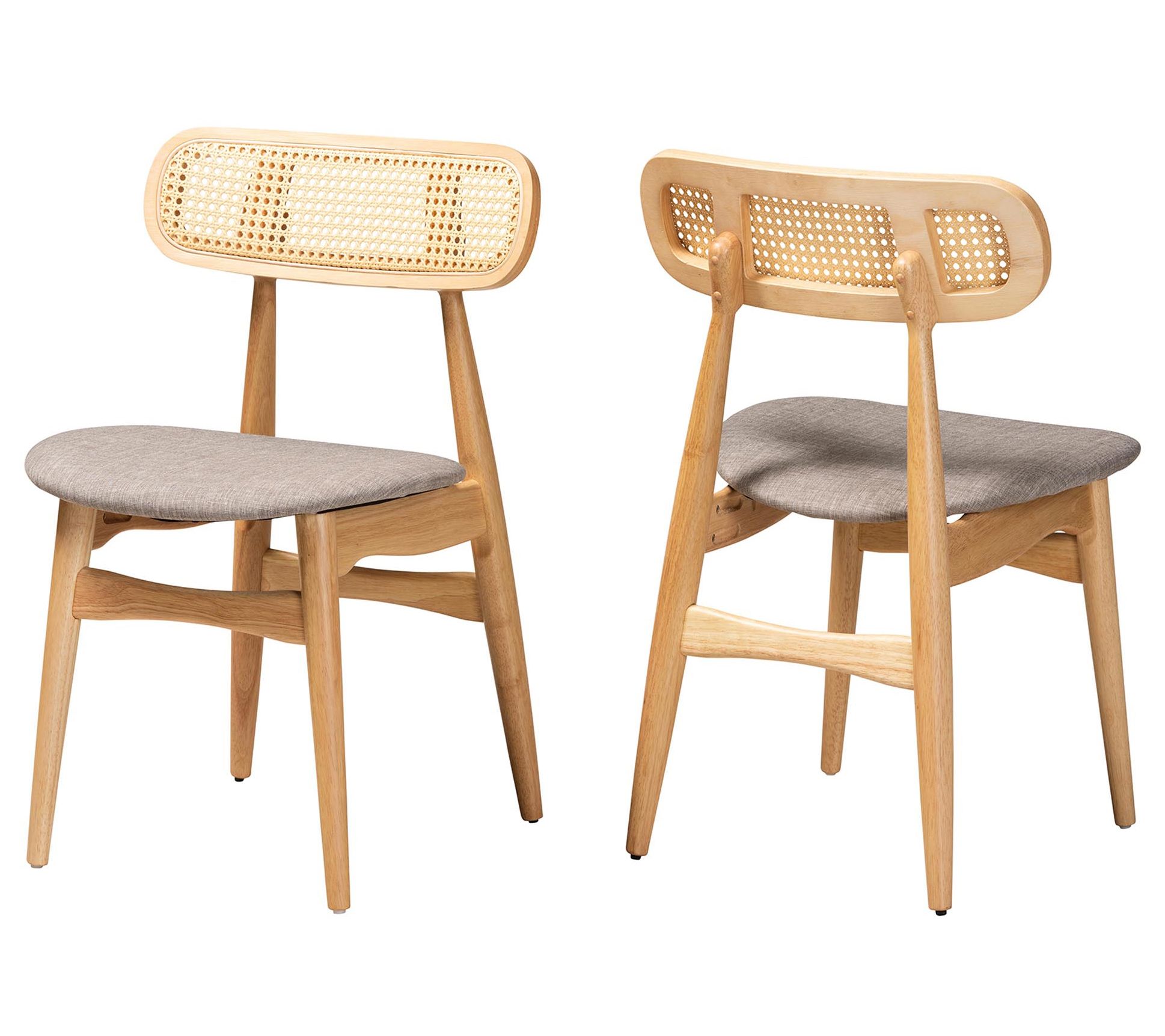 Baxton Studio Tarana Fabric and Wood Dining Chair Set of 2