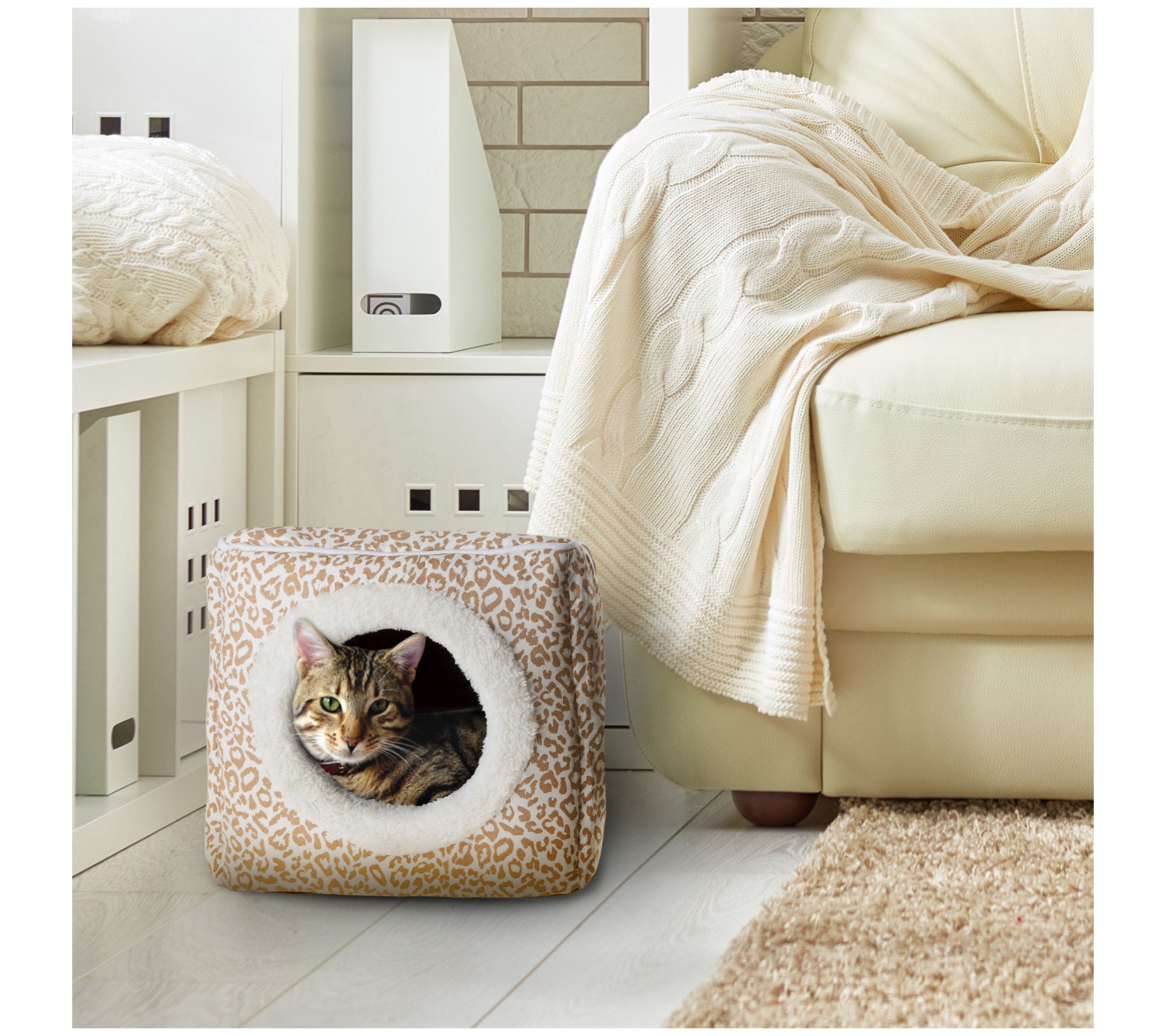 Petmaker Cat House Indoor Bed with Removable Foam Cushion