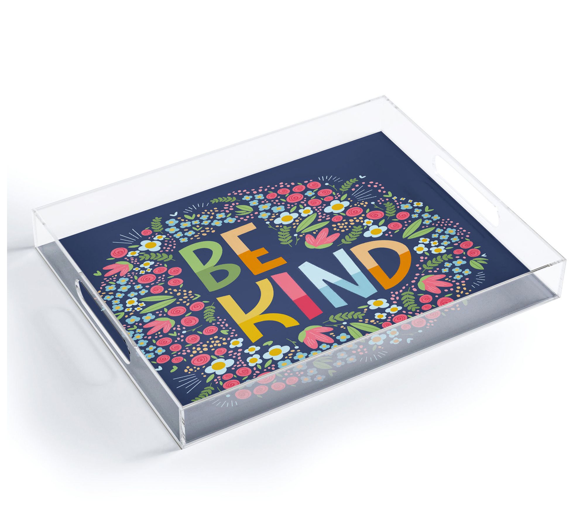 Deny Designs Acrylic Tray -Be Kind Floral by Va leria Frusta