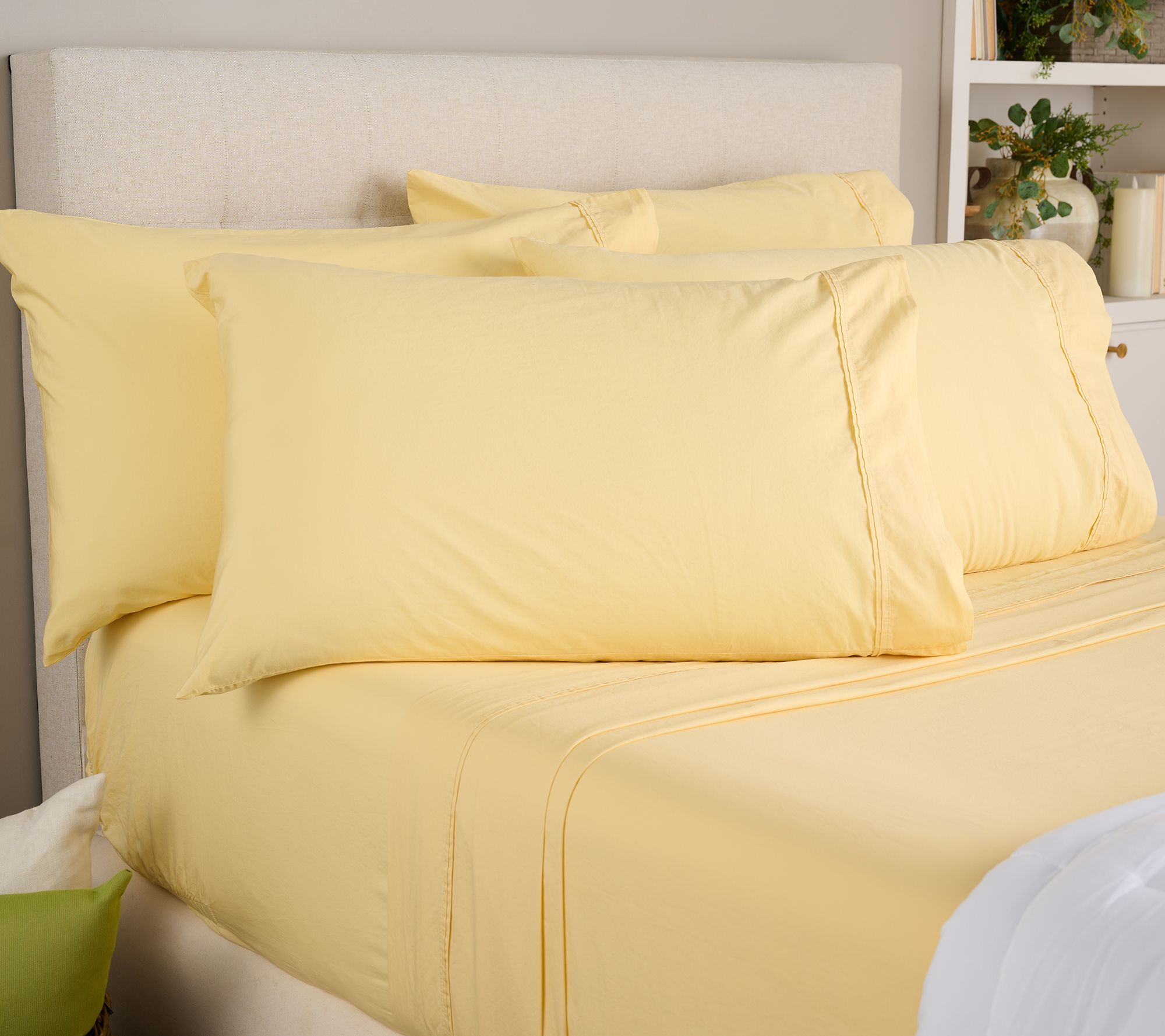 "As Is" Home Reflections Washed Percale Sheet Set w/ Extra Cases