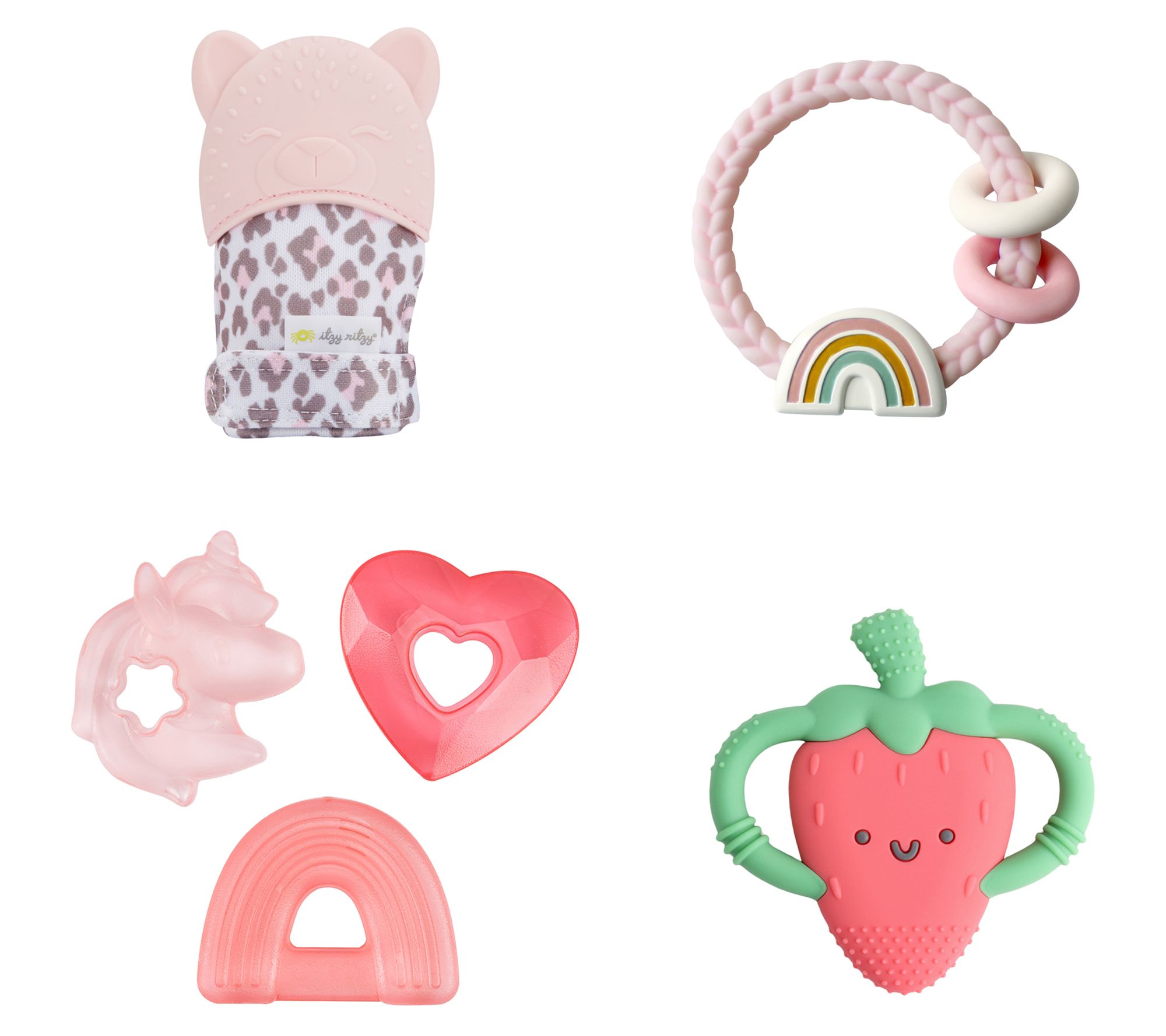 Itzy Ritzy Pink Teething Set