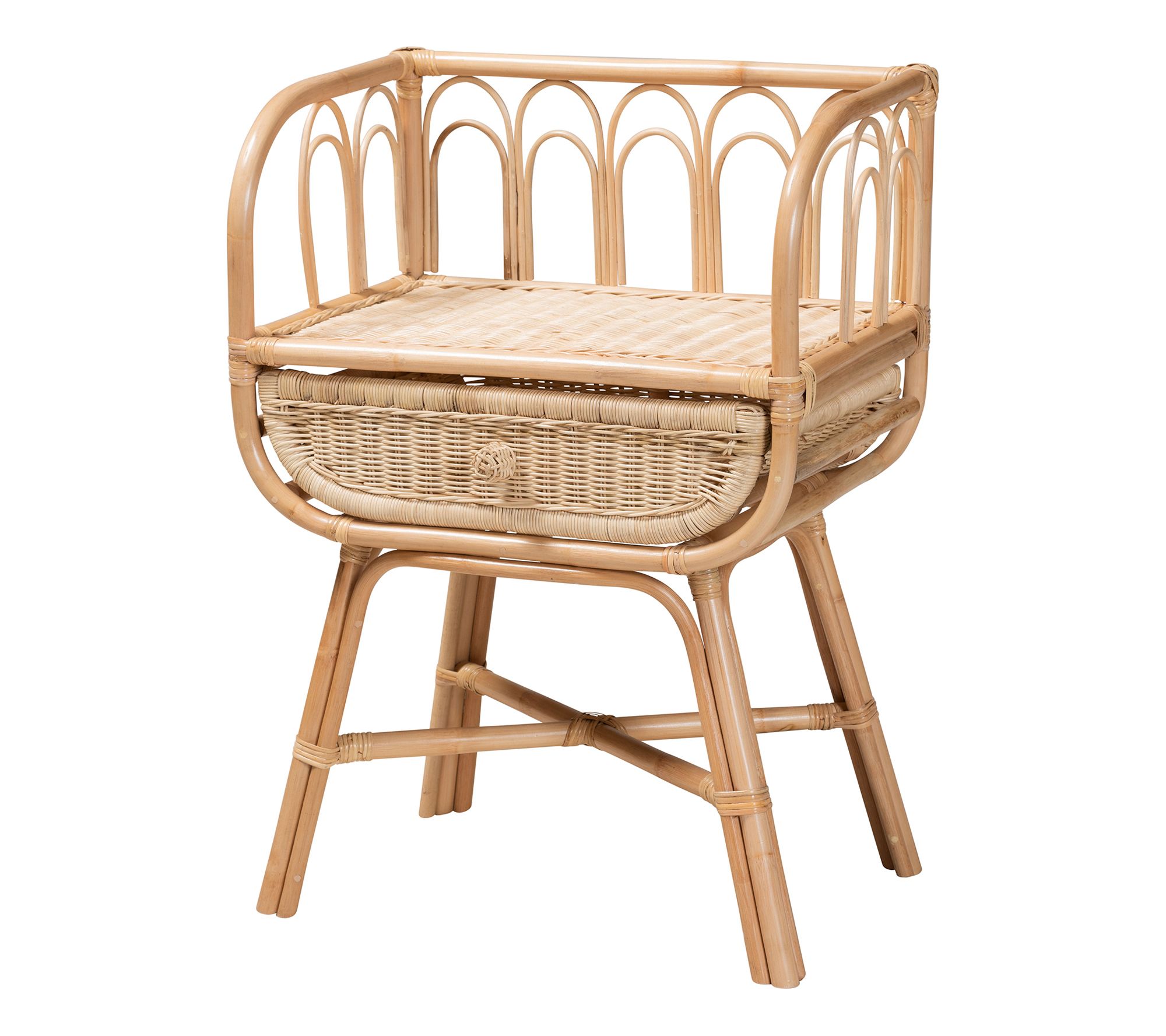 bali & pari Panchali Natural Brown Rattan Night stand