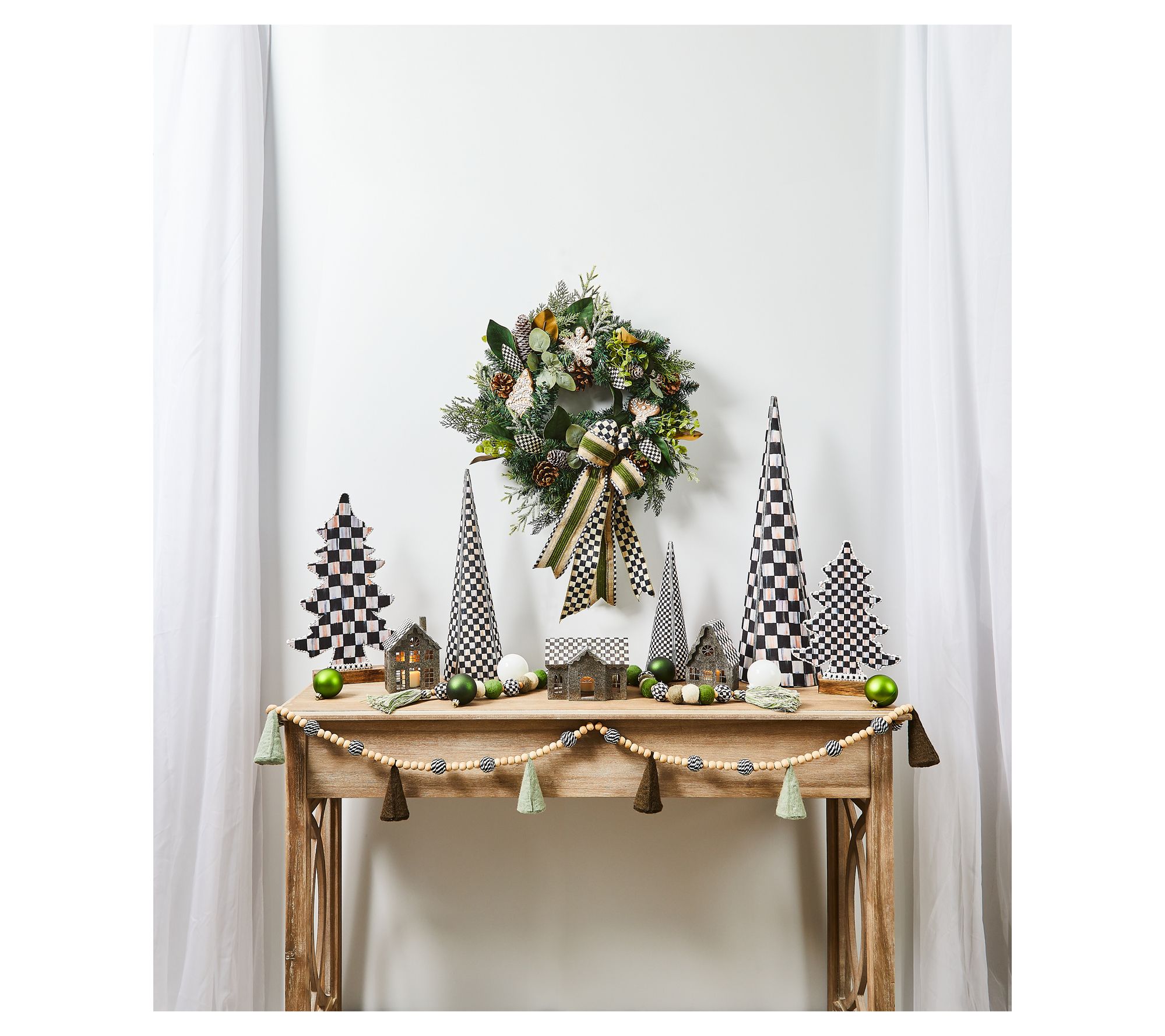 MacKenzie- Childs Set of 2 Check Forest Trees - QVC.com