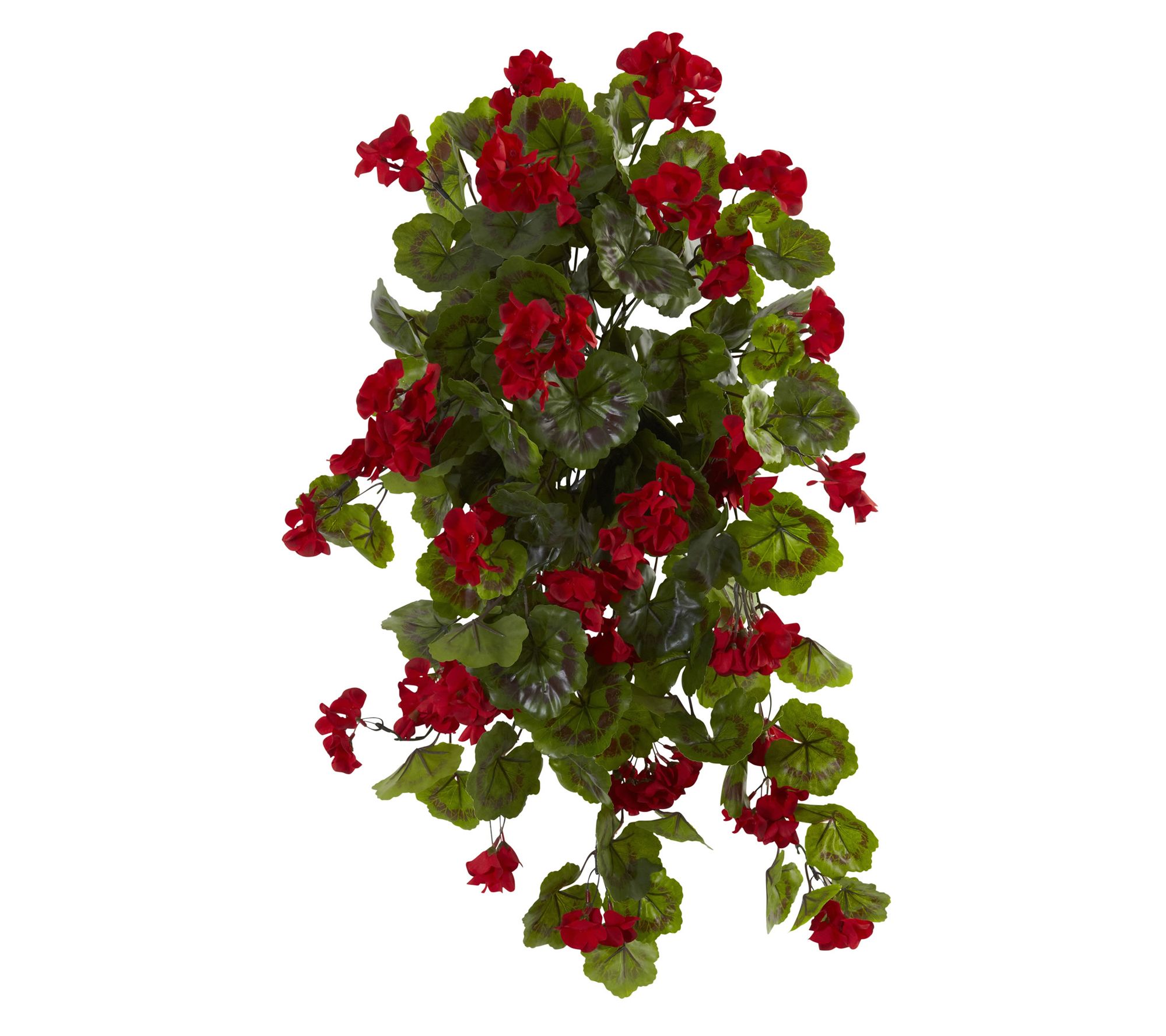 Nearly Natural 29" UV Resistant Geranium Hanging Plant Set