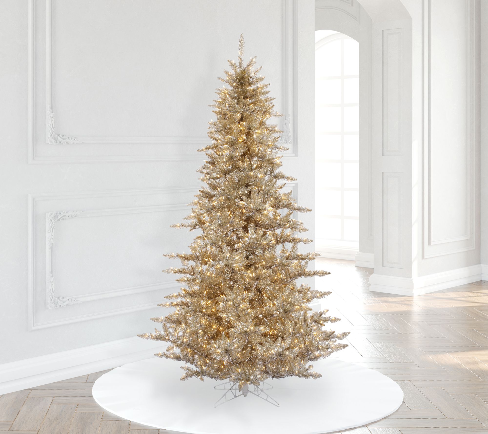 Vickerman 6.5' Champagne Artificial Pre-Lit Christmas Tree