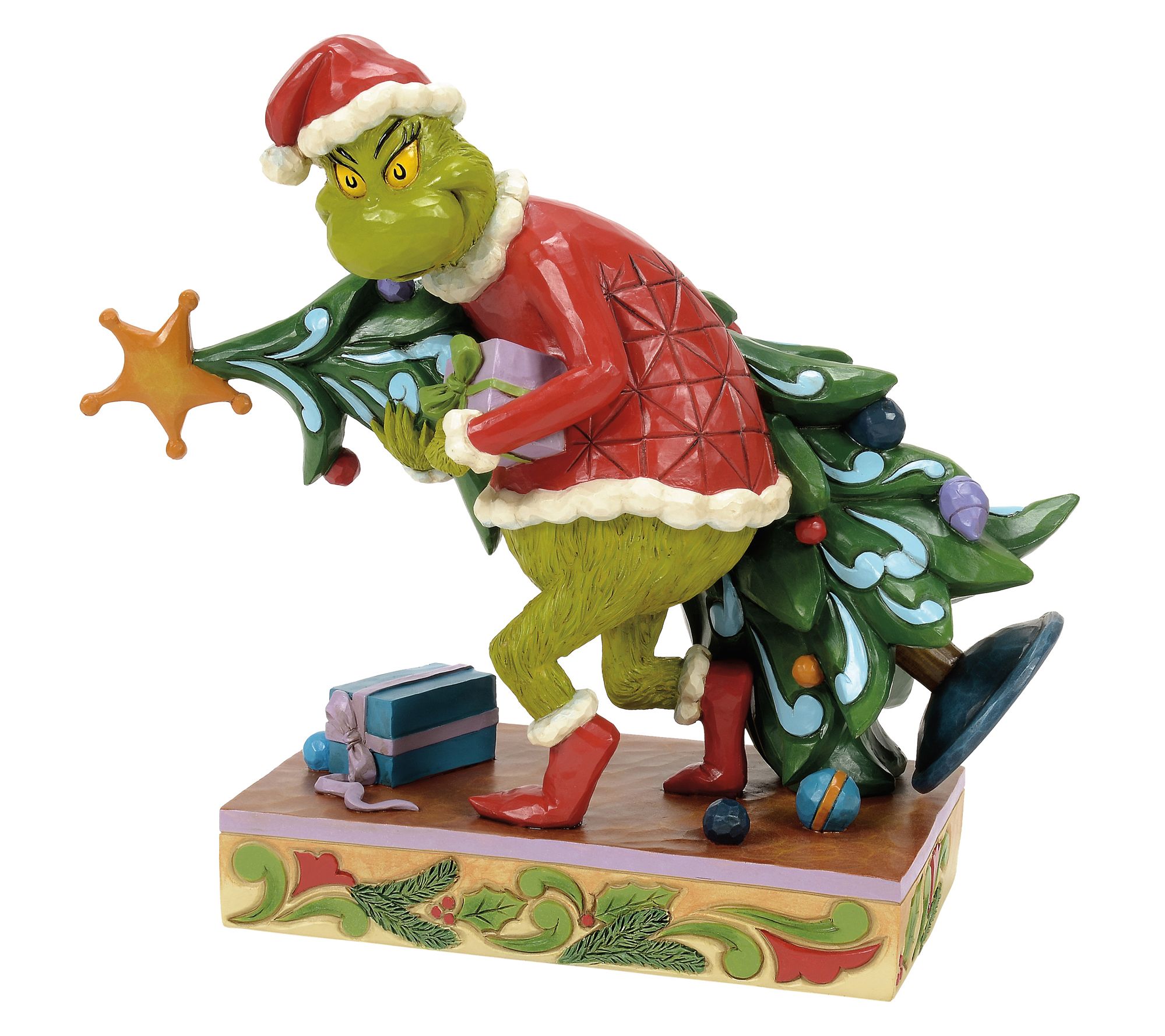 Jim Shore Grinch Carrying/Stealing Tree Figurine 7.5in H