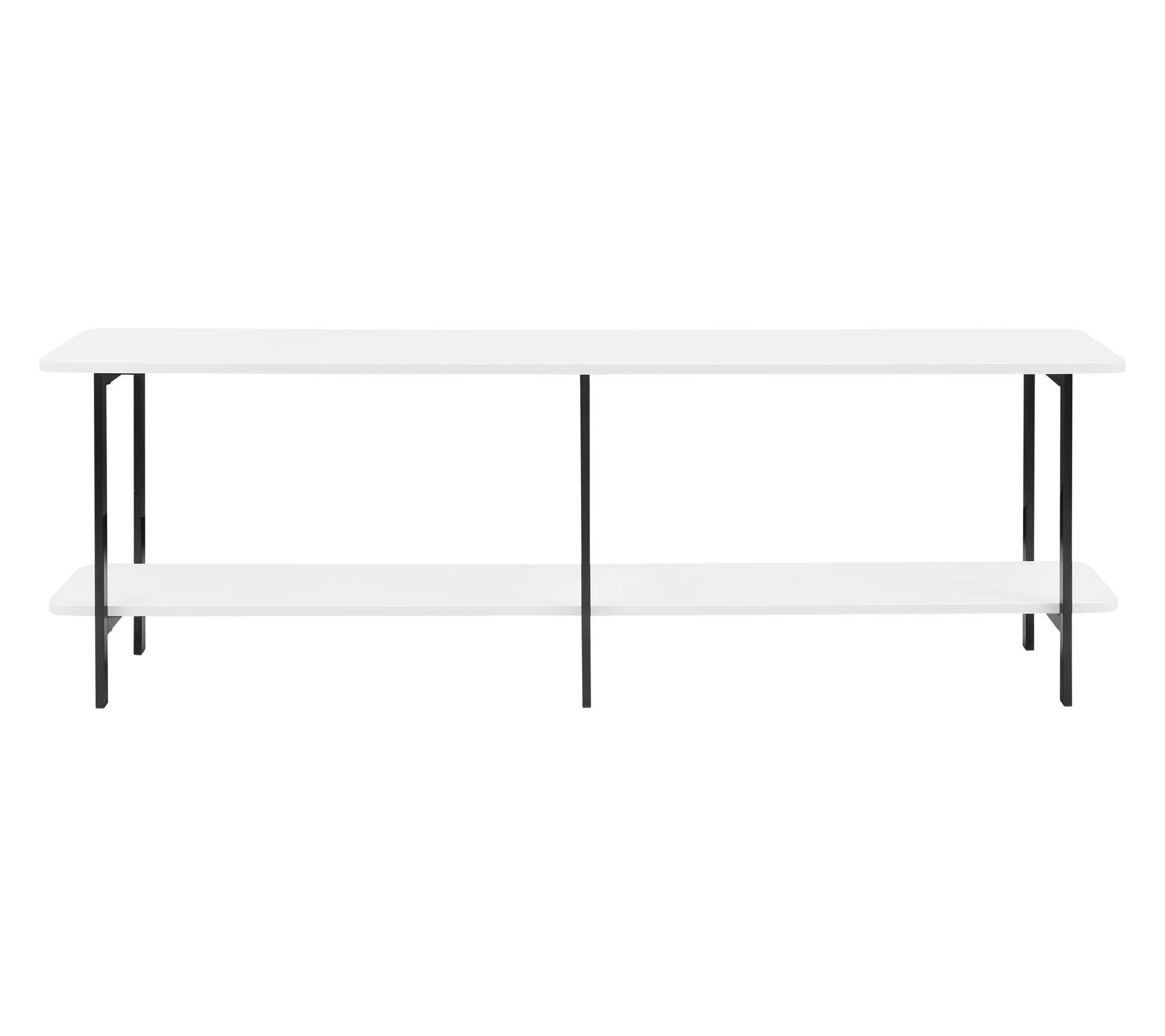 Manhattan Comfort Celine Side Table with 2 Fixed Shelves