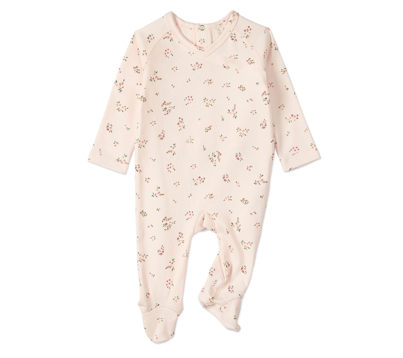 MiniMoi Baby Cameo Florals 100% Cotton Footie