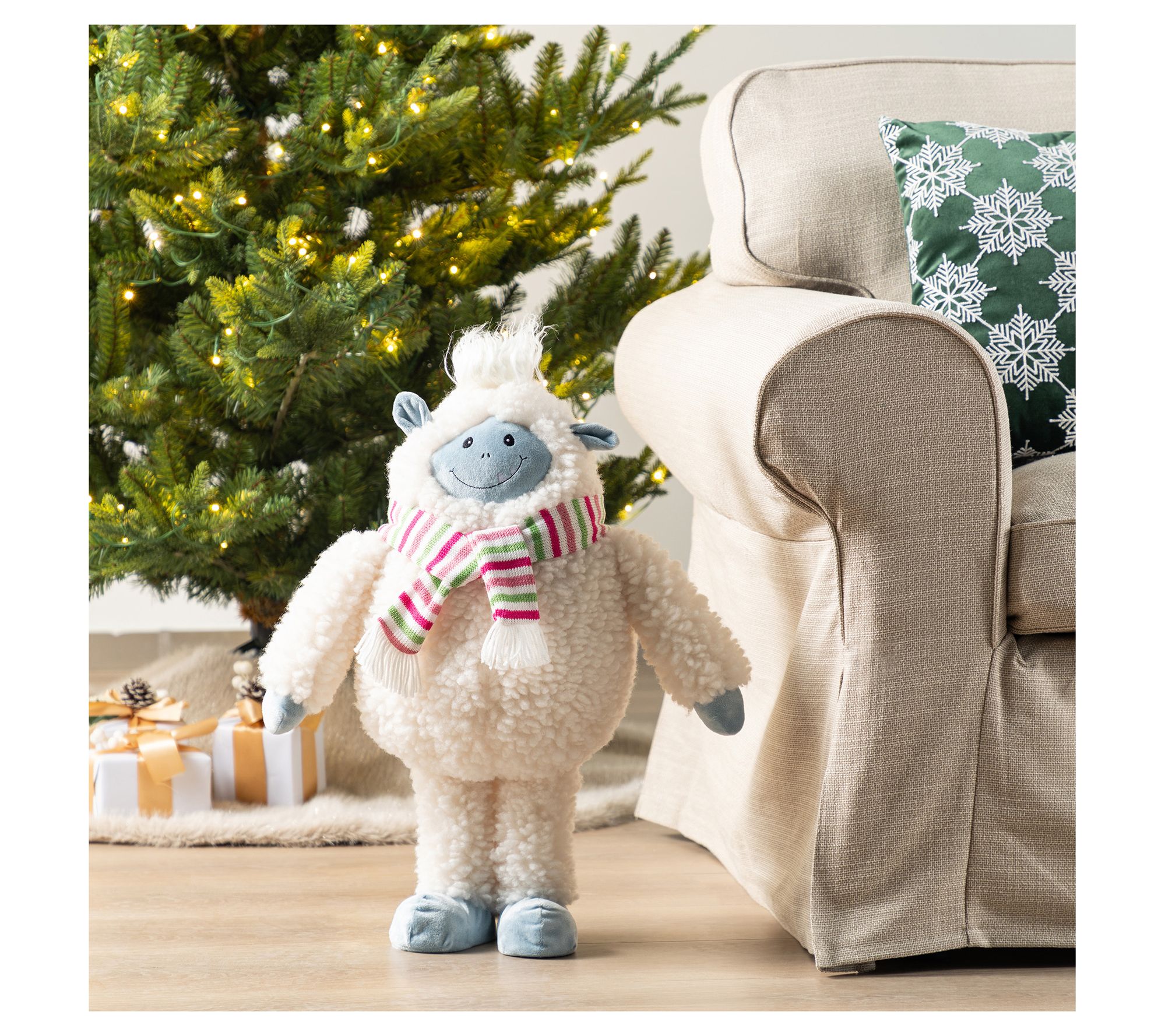 Glitzhome 22"H Christmas Fabric Standing Yeti
