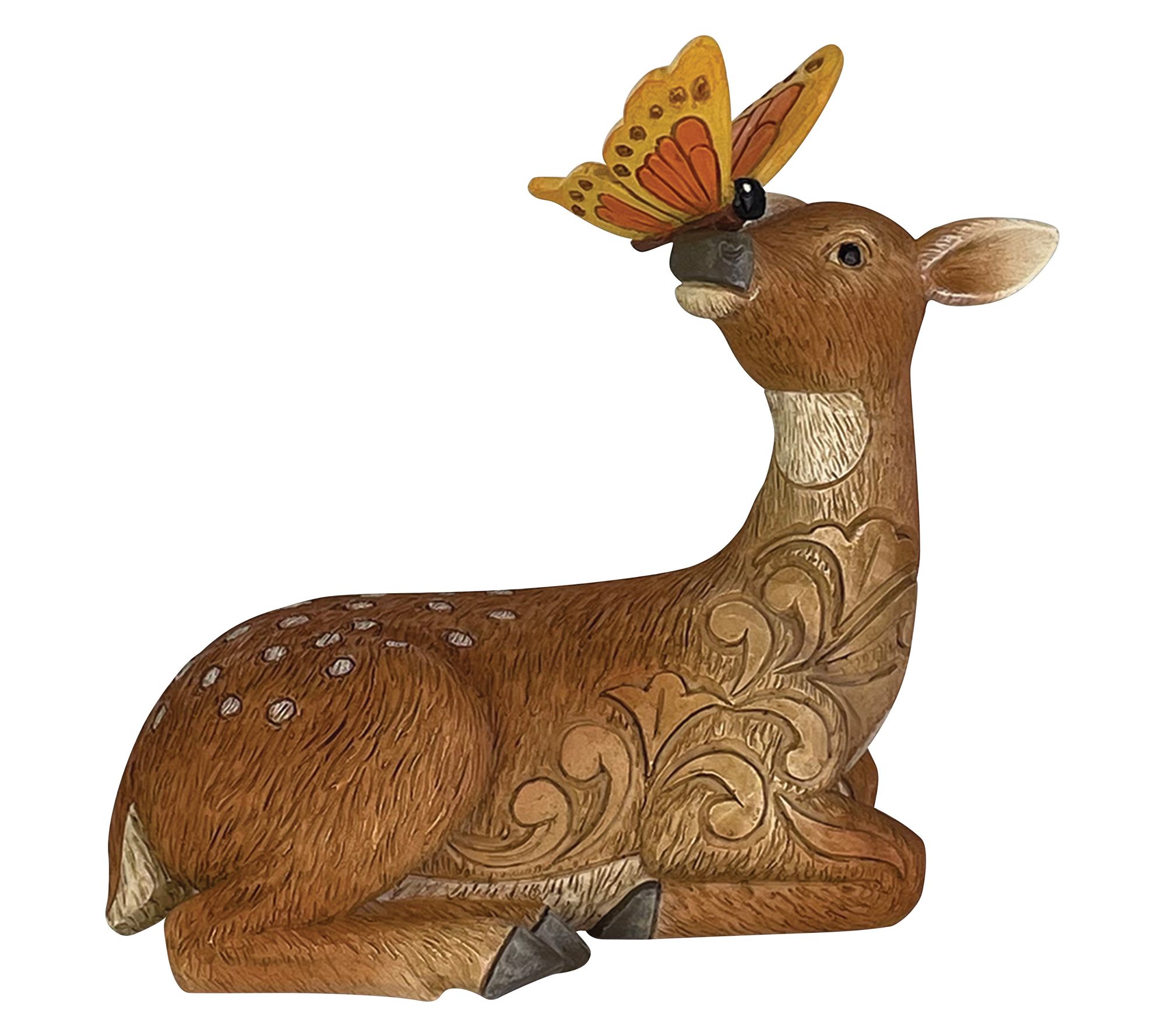 Jim Shore Heartwood Creek Deer with Butterfly Figurine 3.5"H