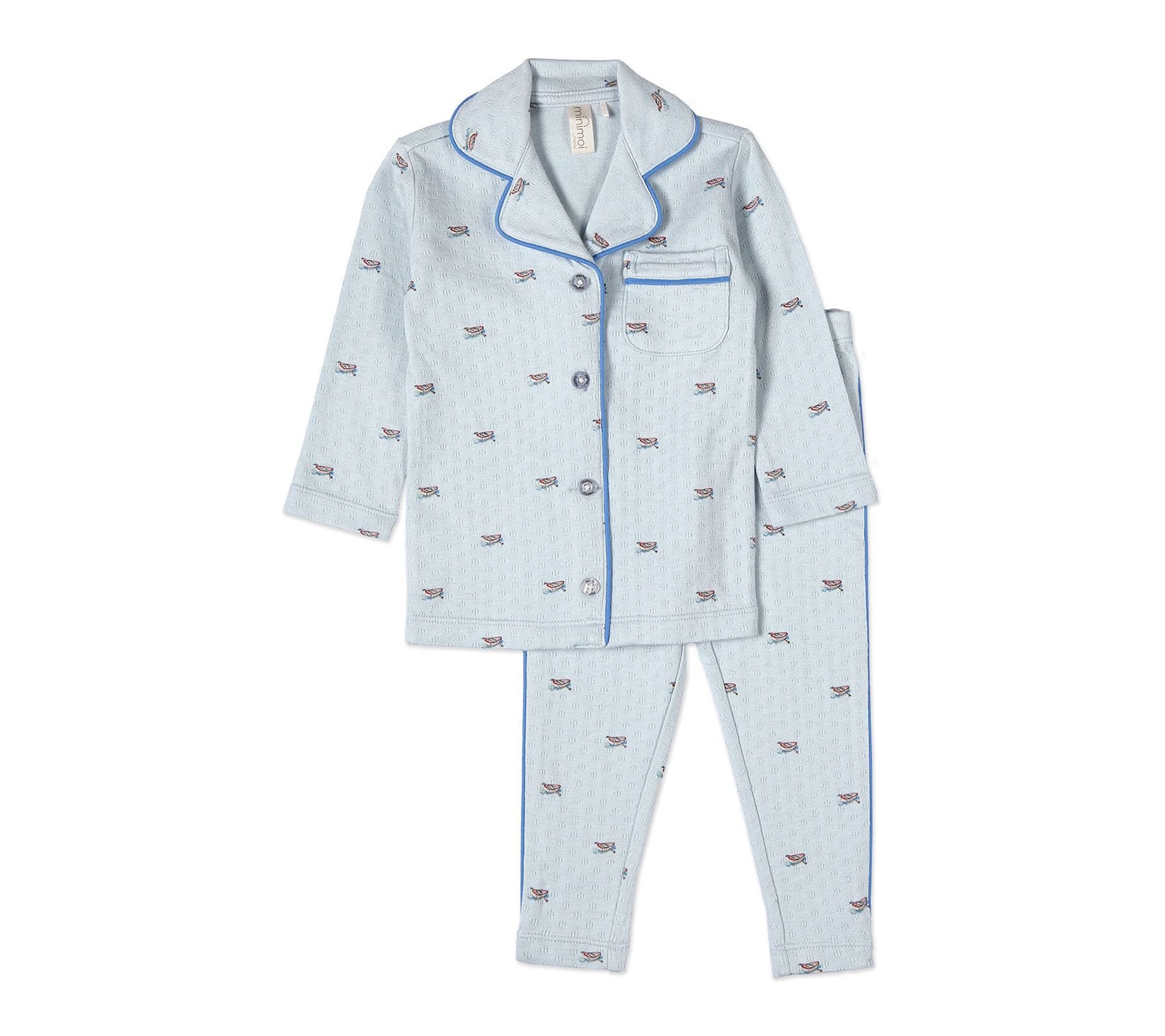 MiniMoi Boys Row Your Boat Gently Pointelle Pajama Set