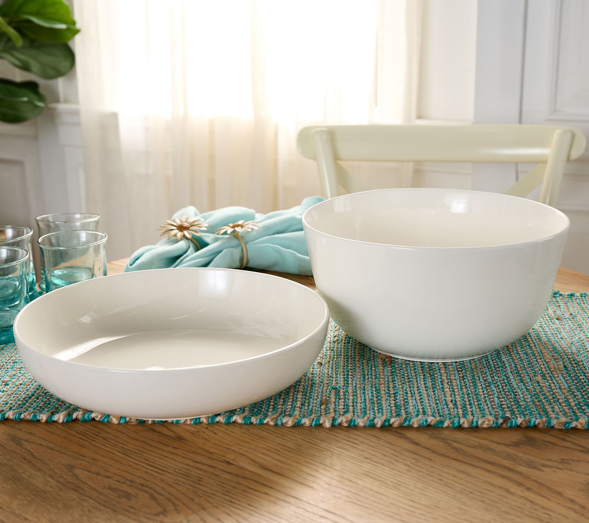 "As Is" Home Reflections 2-Piece Porcelain Serving Bowls