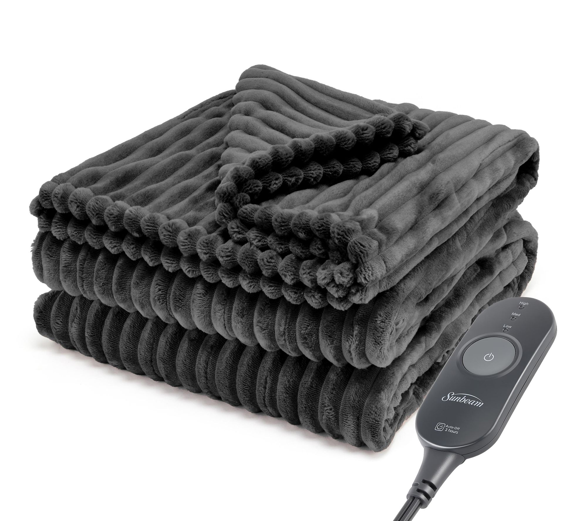  Sunbeam Textured Velvet Heated Throw