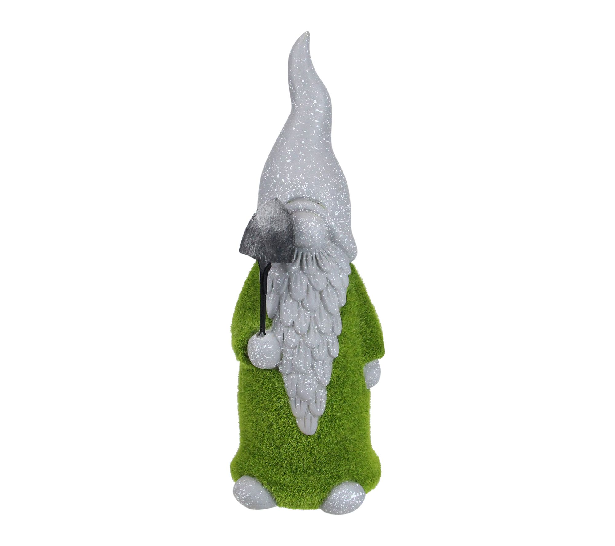Northlight 14" Faux Moss Gnome with Shovel Garden Statue