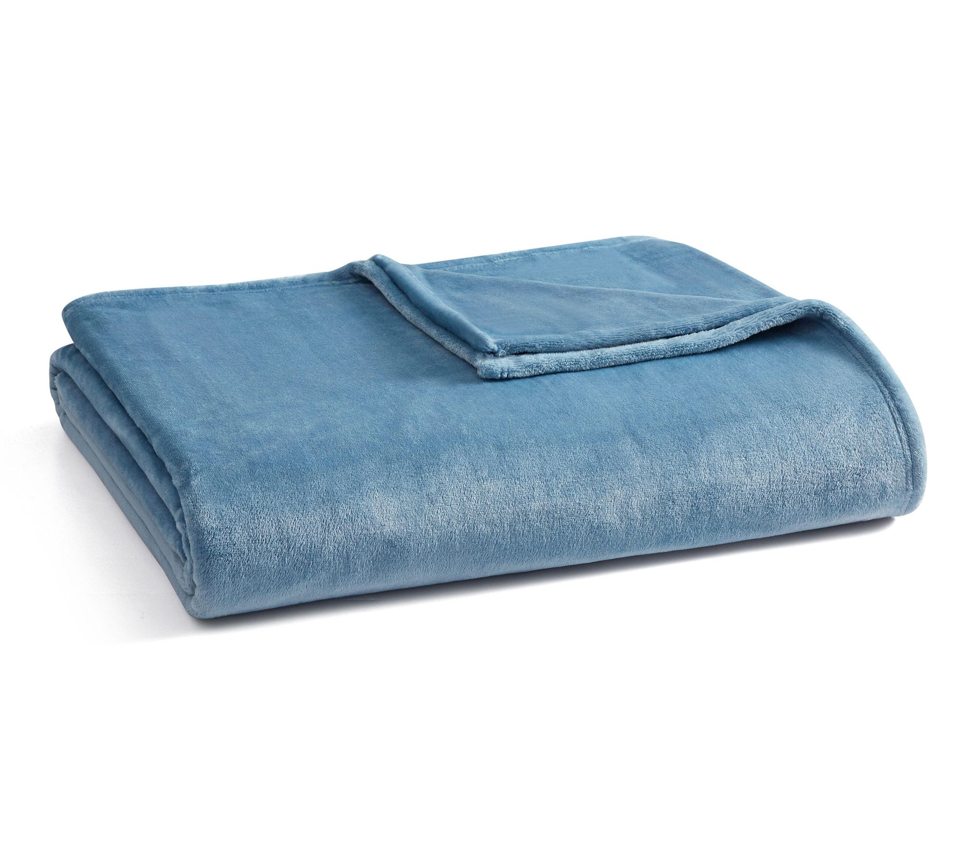 Martha Stewart Bedford Blue Plush King Blanket
