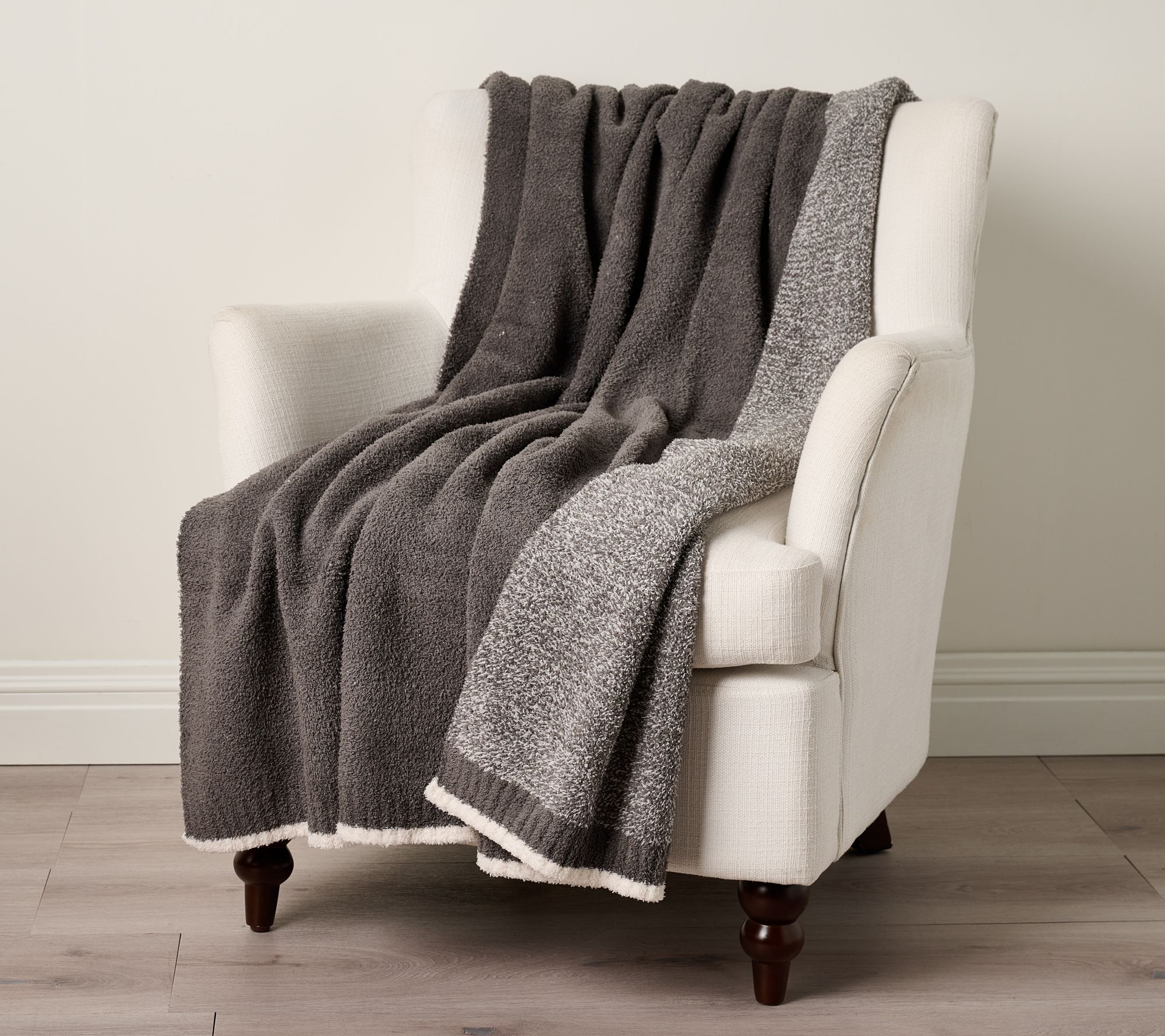  Barefoot Dreams CozyChic Heathered Block Blanket