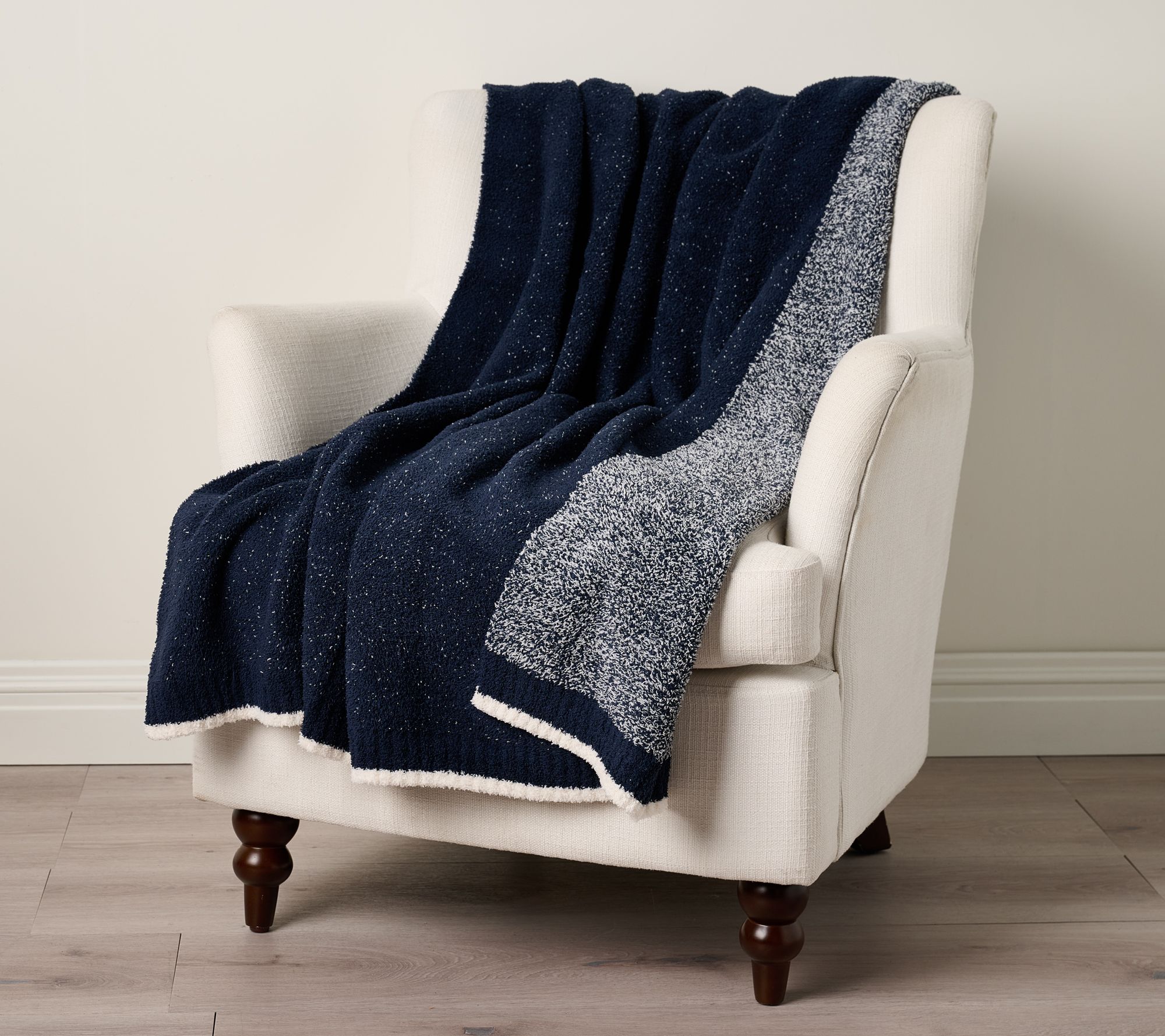 Barefoot Dreams CozyChic Heathered Block Blanket