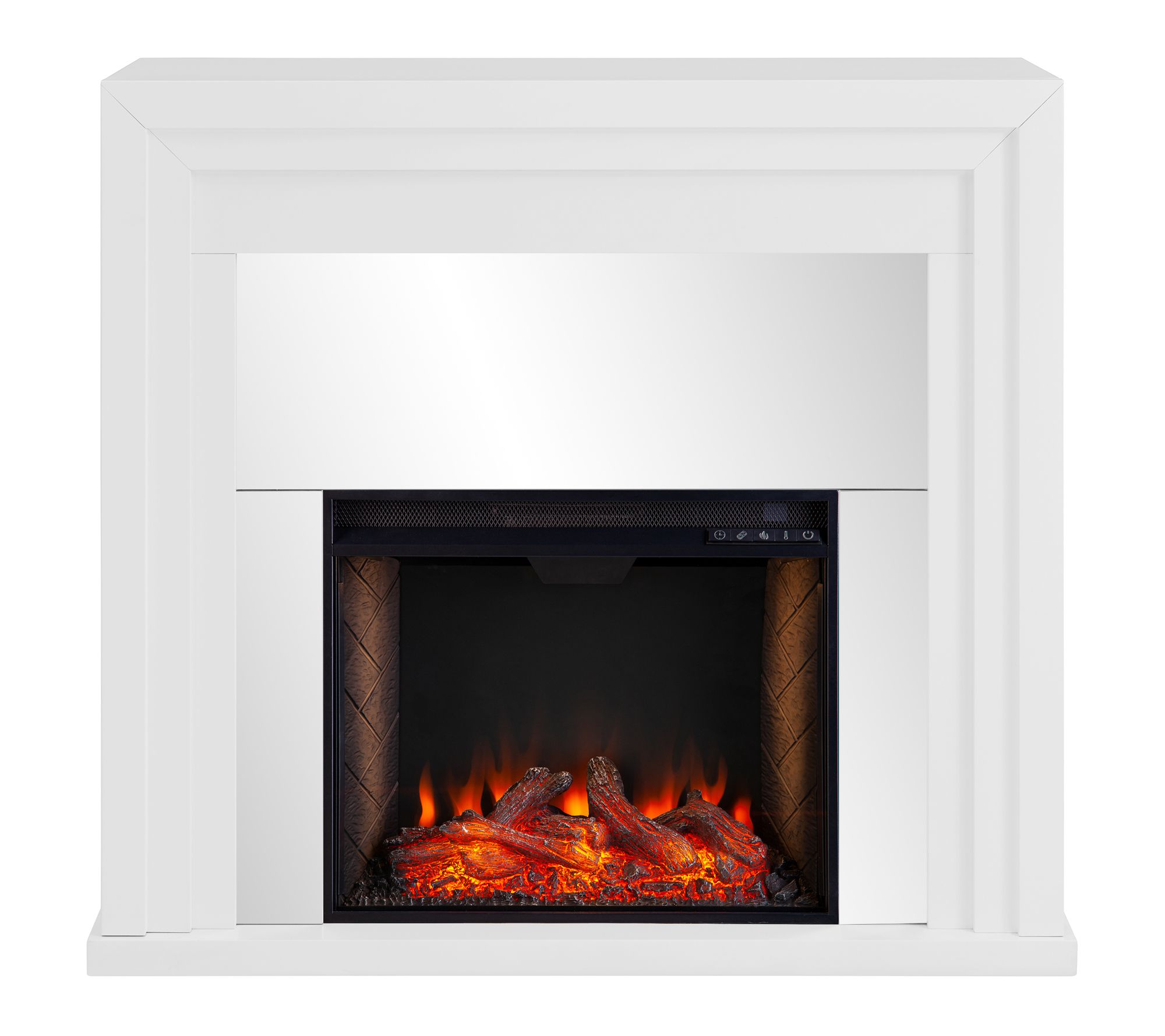 SEI Stadderly Mirrored Criss Cross Electric Fireplace