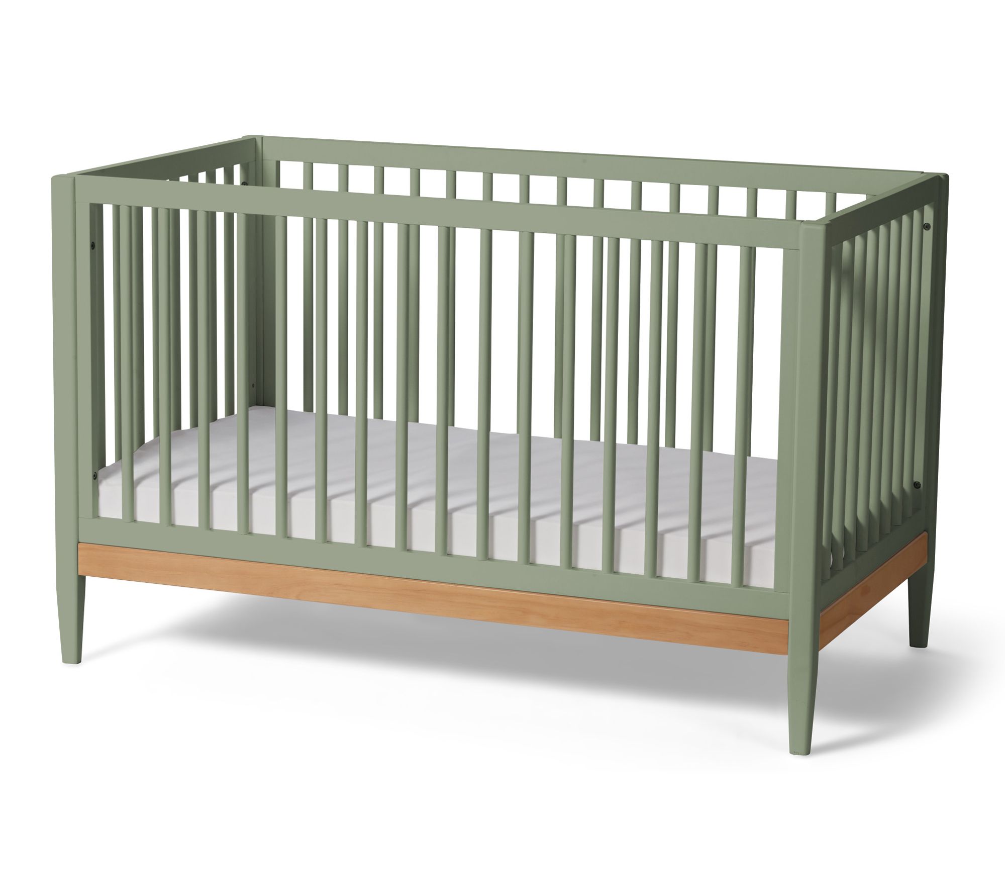 Little Seeds Clover Island Crib in Grove Greenand Natural