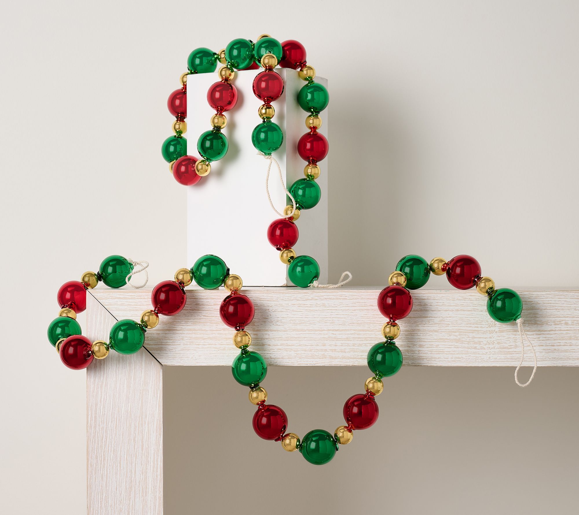 Set of 2 31'" High Shine Bead and Ball Garlands by Valerie