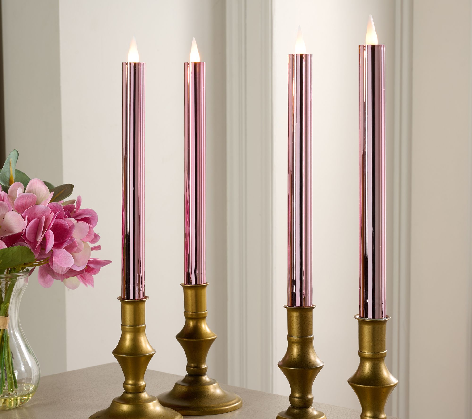 "As Is" Set of 4 10" Candle Light High Shine Tapers by Valerie