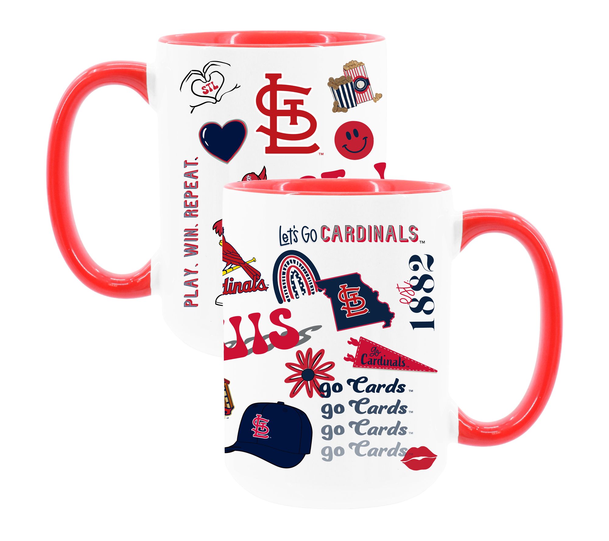 Memory Company 2pk MLB 15oz White & Team ColorMug