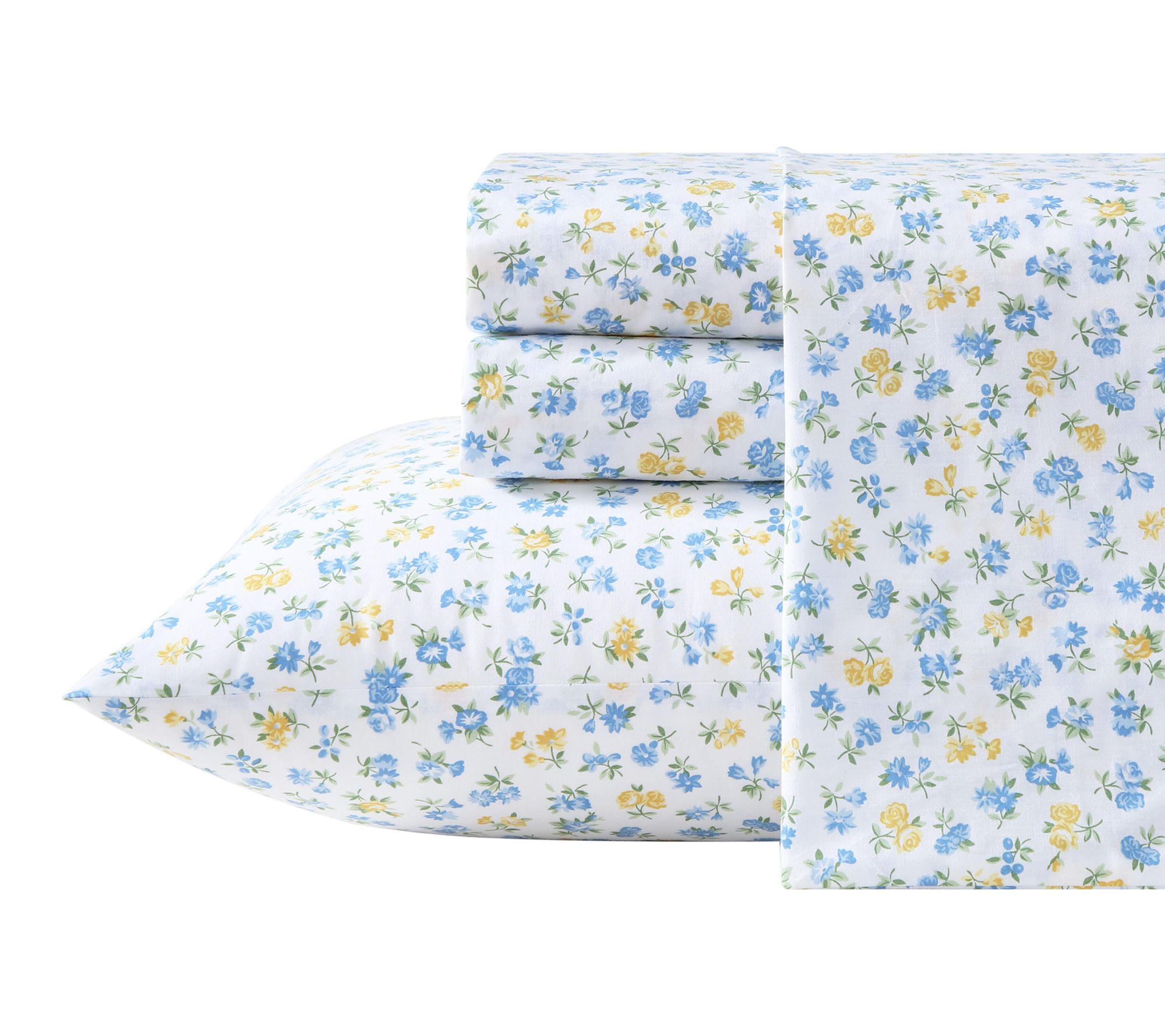 Laura Ashley Ditsy Doodle White/Blue/Yellow Full Sheet Set