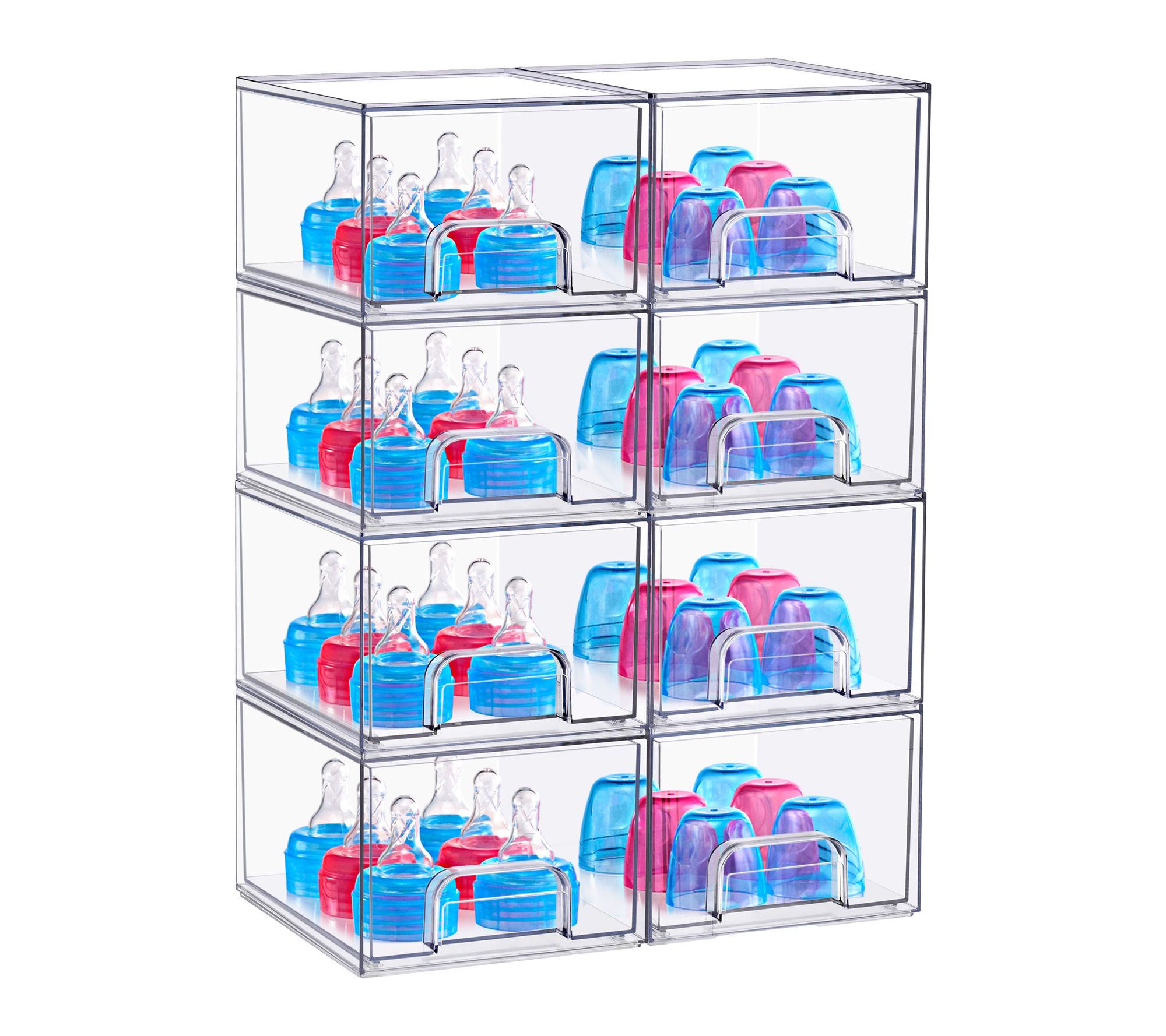 Sorbus Stackable Acrylic Storage Drawers Clear Small - 8 Pack