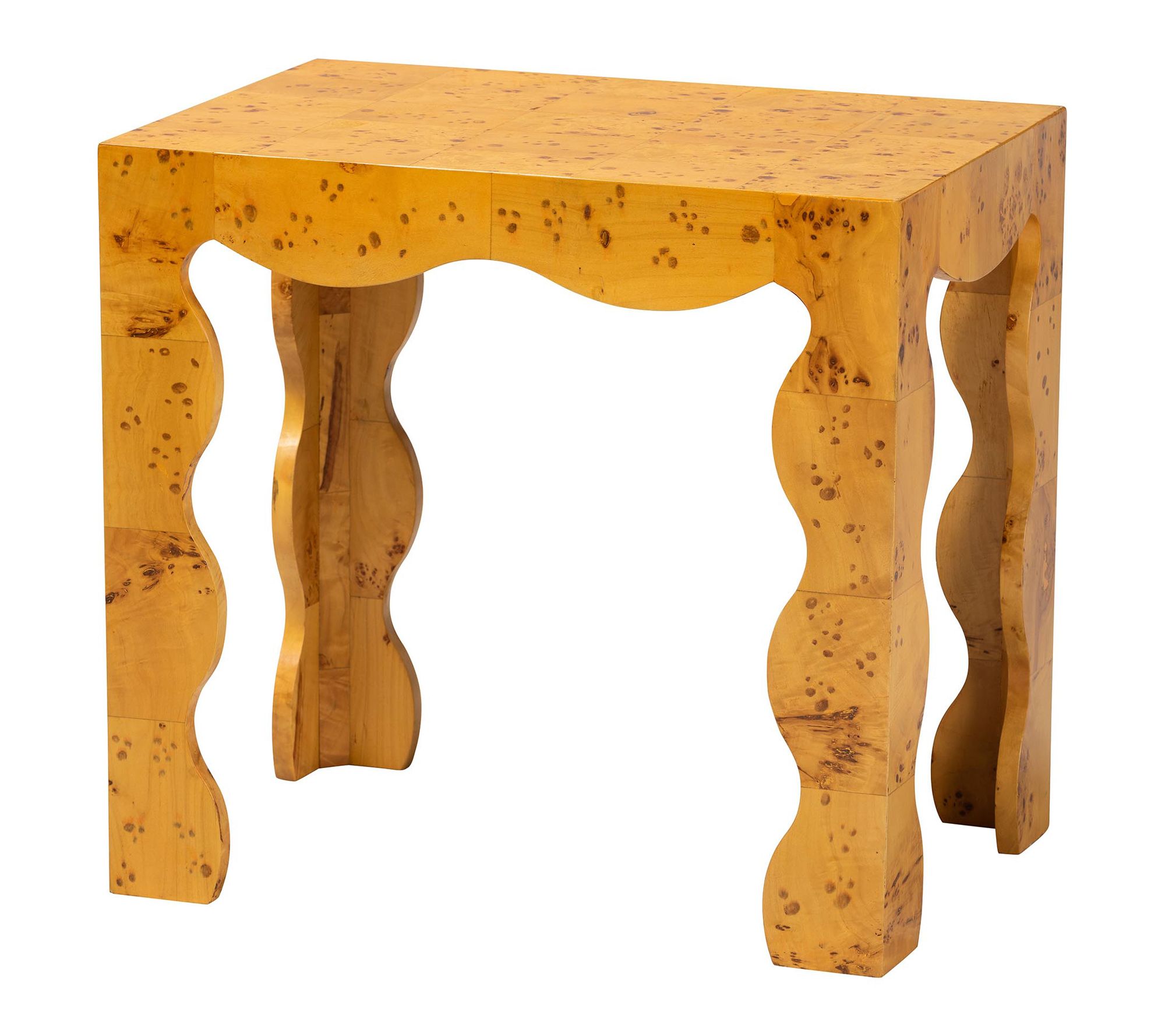 bali & pari Huxley Natural Real Burl Wood End Table