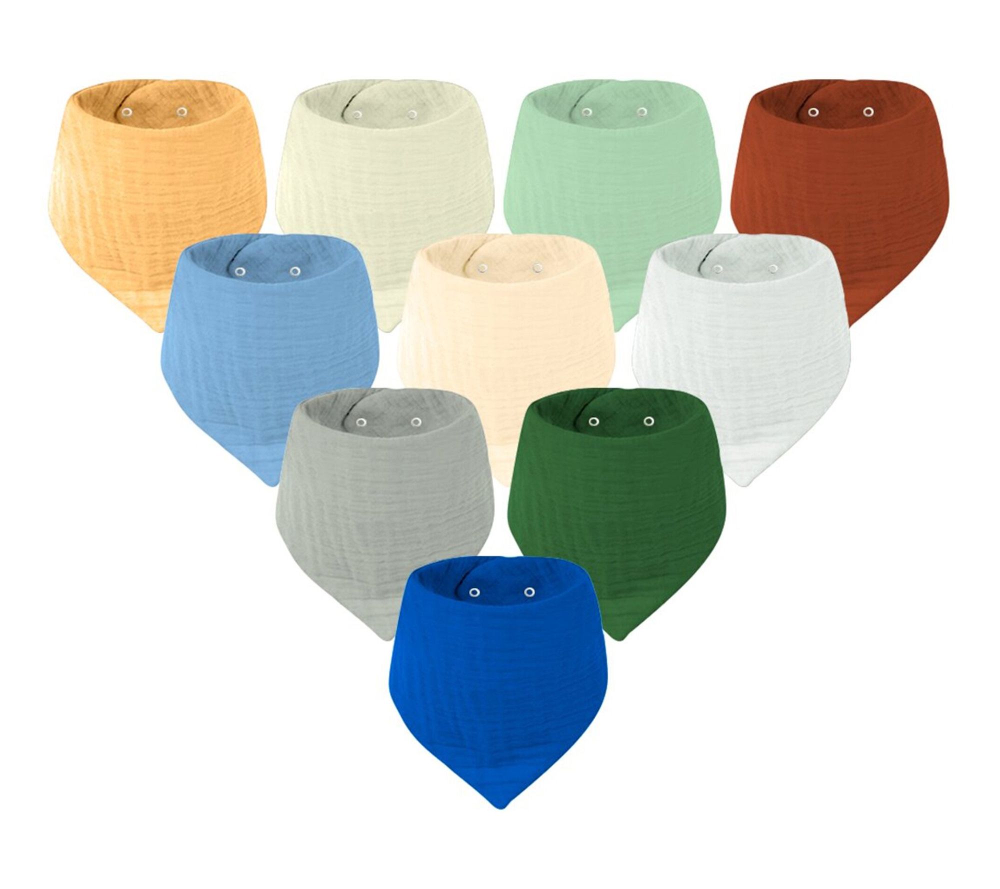 Mere & Moi Muslin 10 pack Baby Bandana Bibs