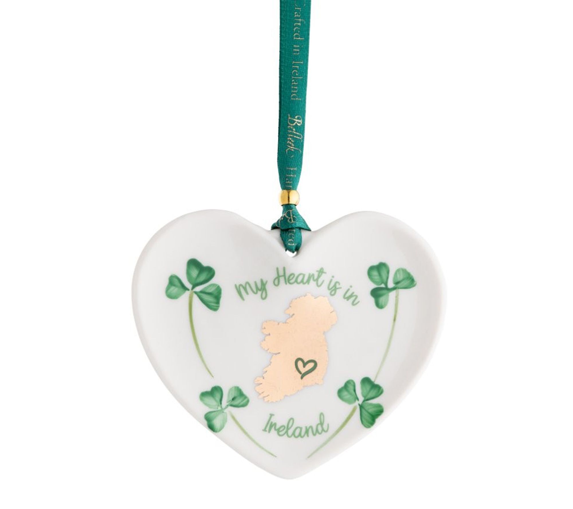 Belleek Pottery My Heart is in Ireland Ornament